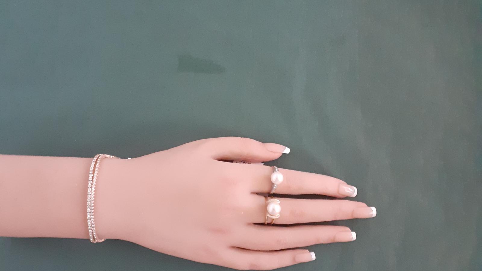 טבעת וינטאג משובצת פנינה ויהלומים, זהב 14K - מק"ט 12196