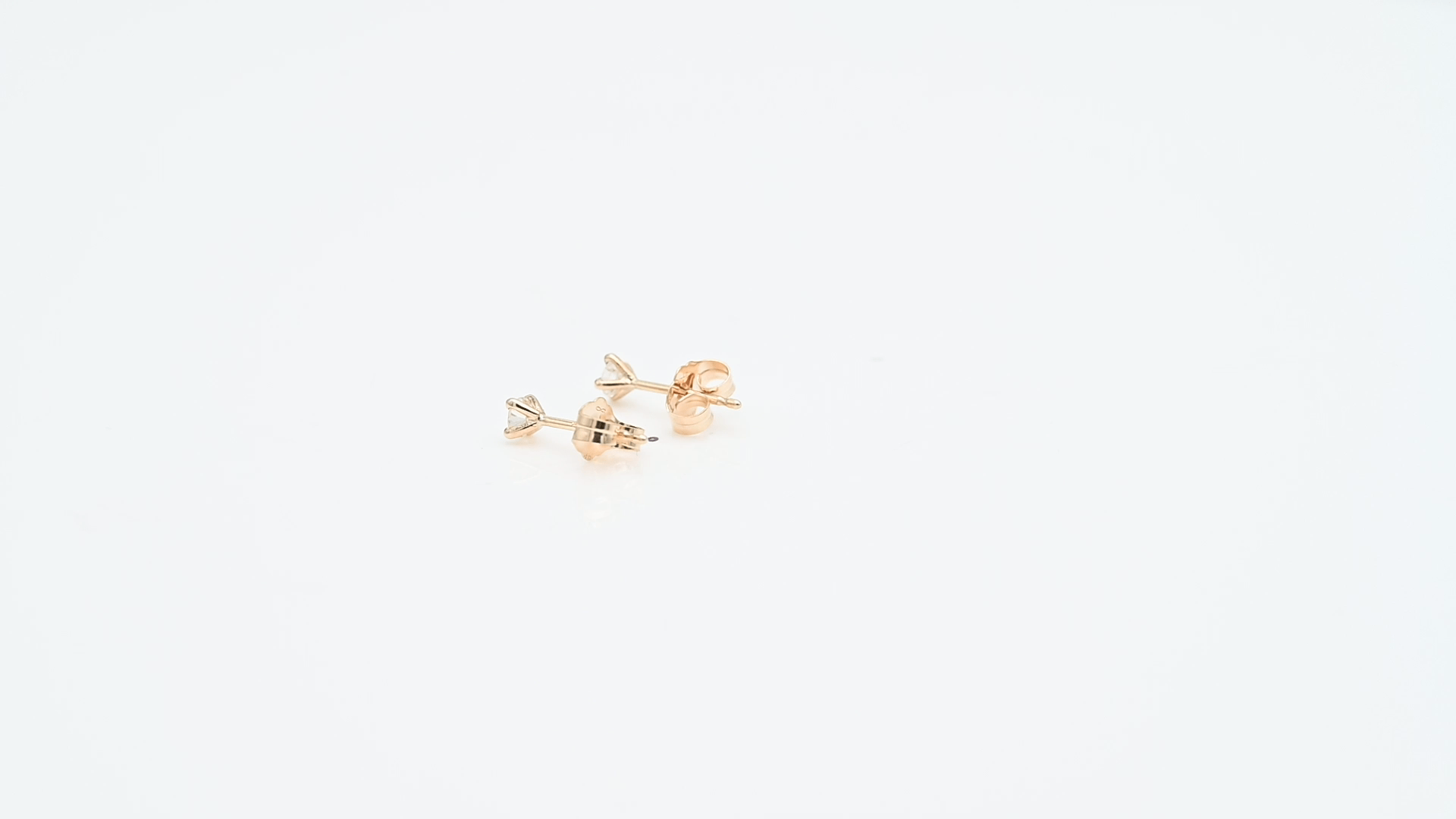 עגילי סוליטר, זהב 14K - מק"ט 12319
