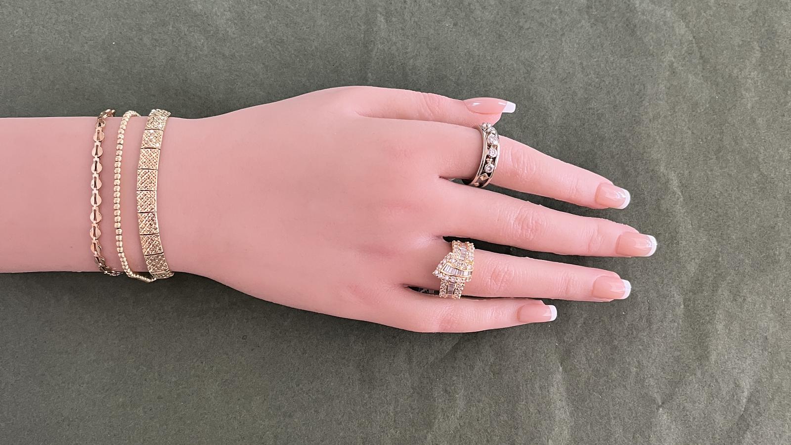 טבעת וינטאג משובצת יהלומים, זהב 14K - מק"ט 60378