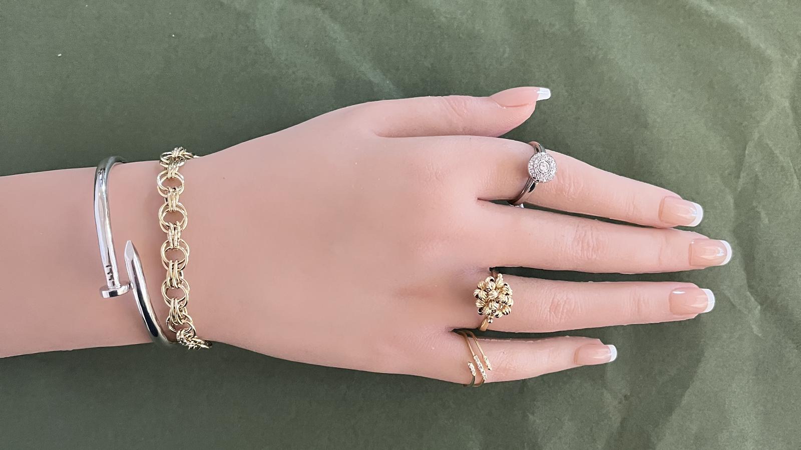 צמיד מסמר עם פתיחה קפיצית בקוטר 6 ס"מ - מק"ט 14026, זהב 14K