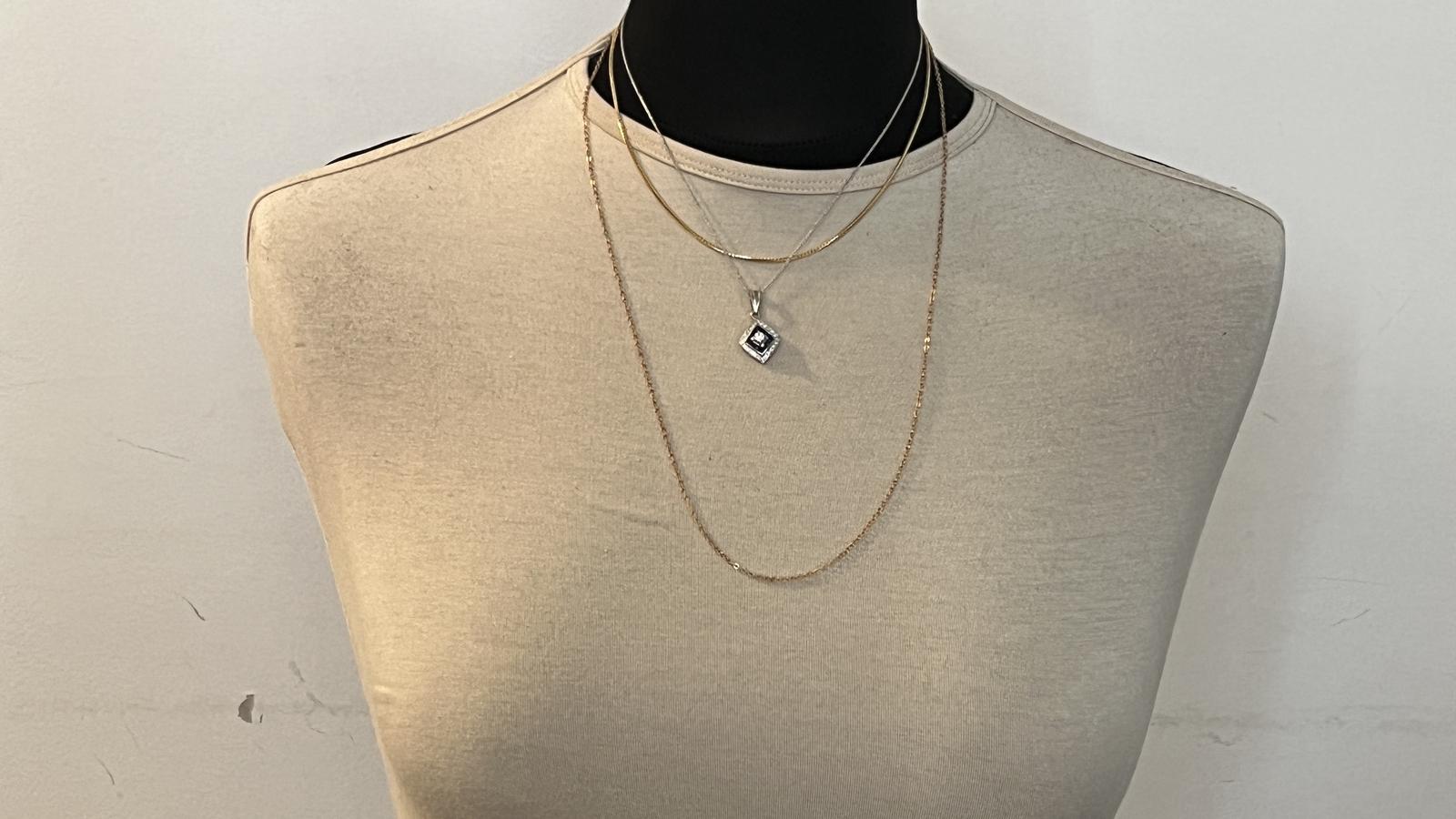 תליון וינטג' משובץ אבני ספיר ויהלומים, ללא שרשרת - מק"ט 14629, זהב 14K