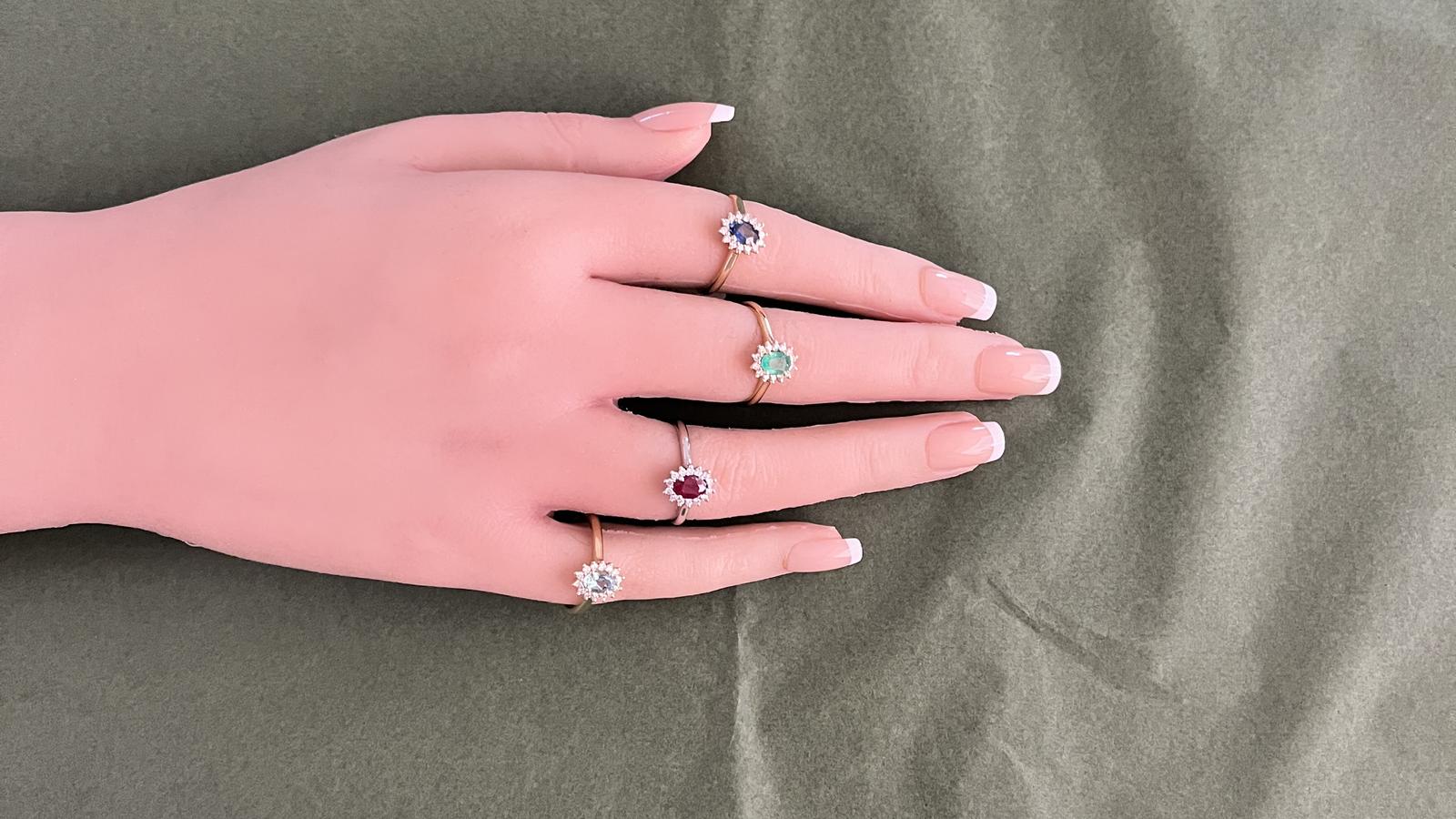 טבעת דיאנה משובצת רובי ויהלומים - מק"ט 14719, זהב 14K