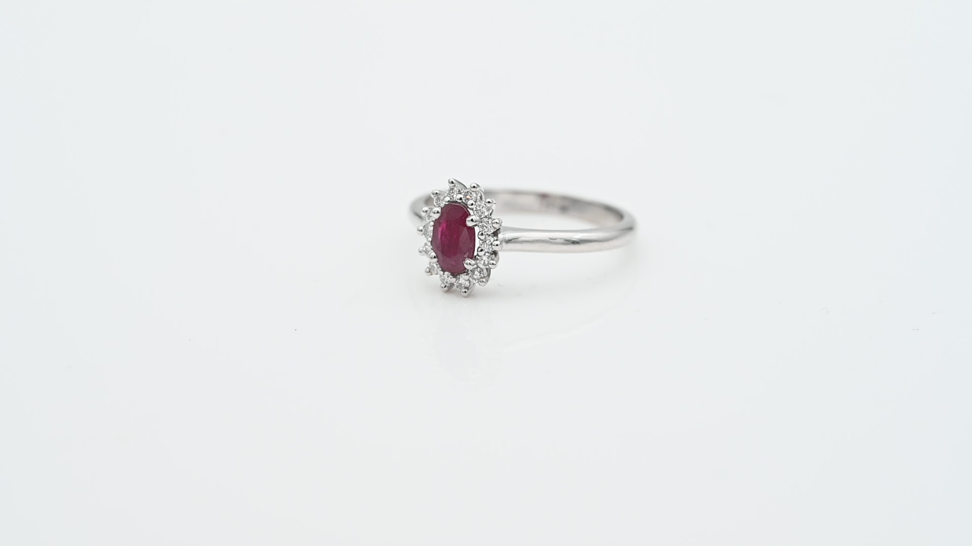 טבעת דיאנה משובצת רובי ויהלומים - מק"ט 14719, זהב 14K