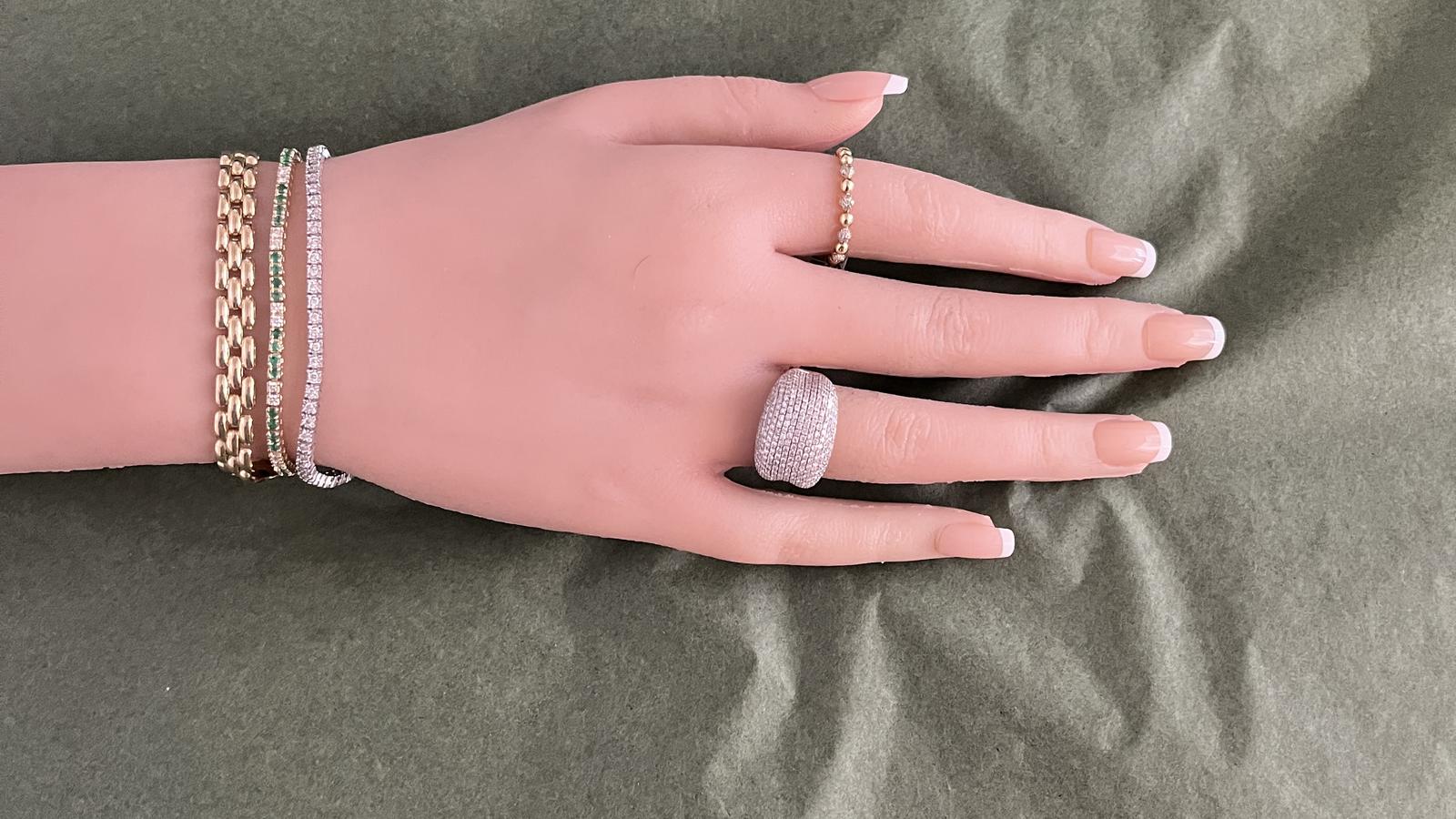 טבעת דיאנה משובצת אמרלד במשקל 0.41 קראט ויהלומים - מק"ט 15260, זהב 14K