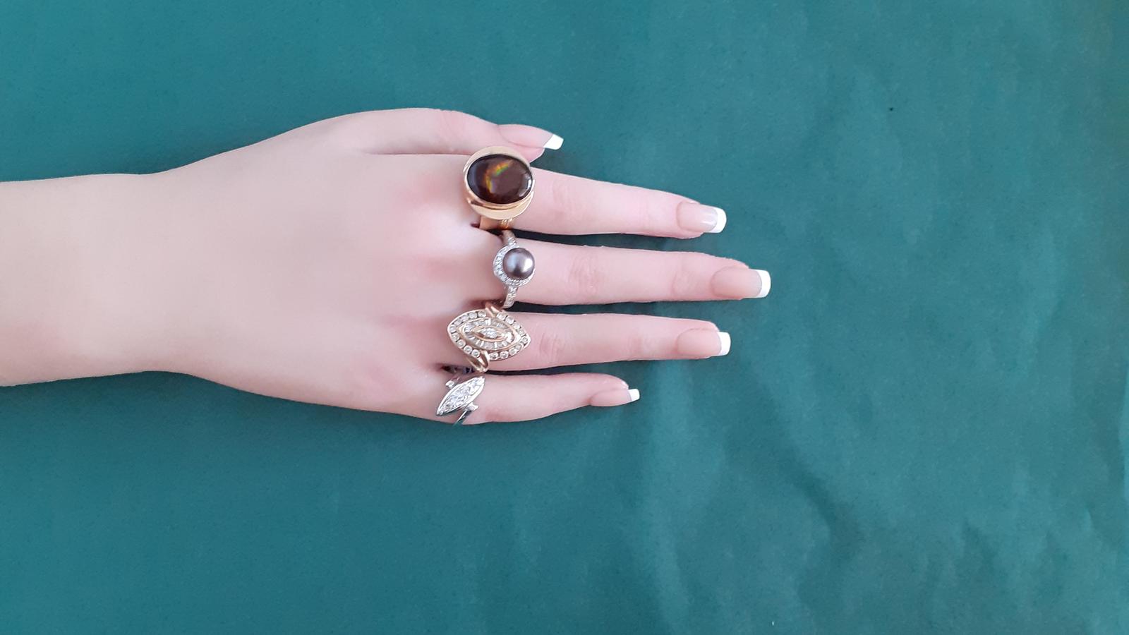 טבעת וינטאג משובצת יהלומים , זהב 9-14K, מספר 1272D