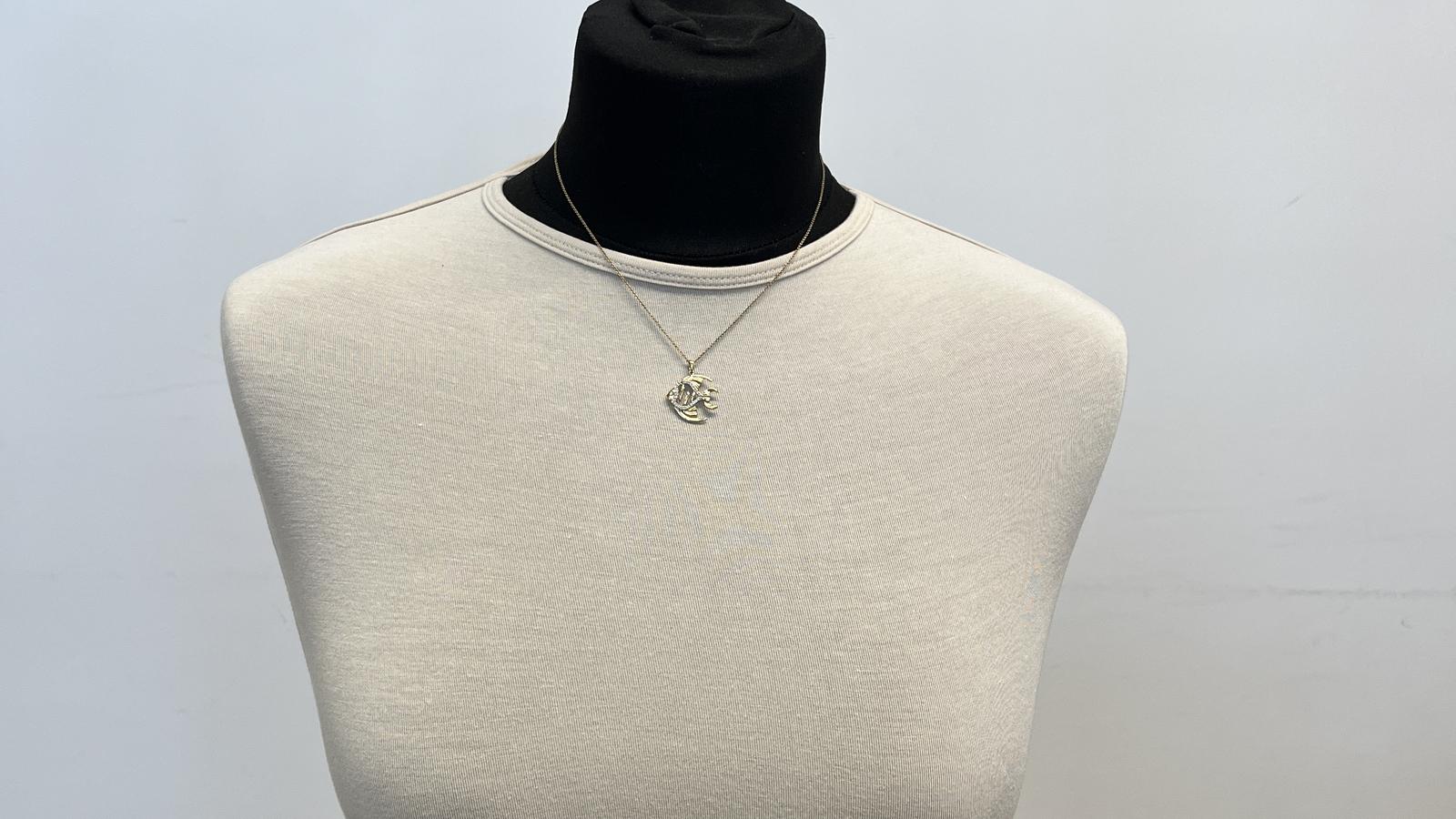 תליון דג משובץ יהלומים, זהב 14K, תליון ללא שרשרת - מק"ט 31145