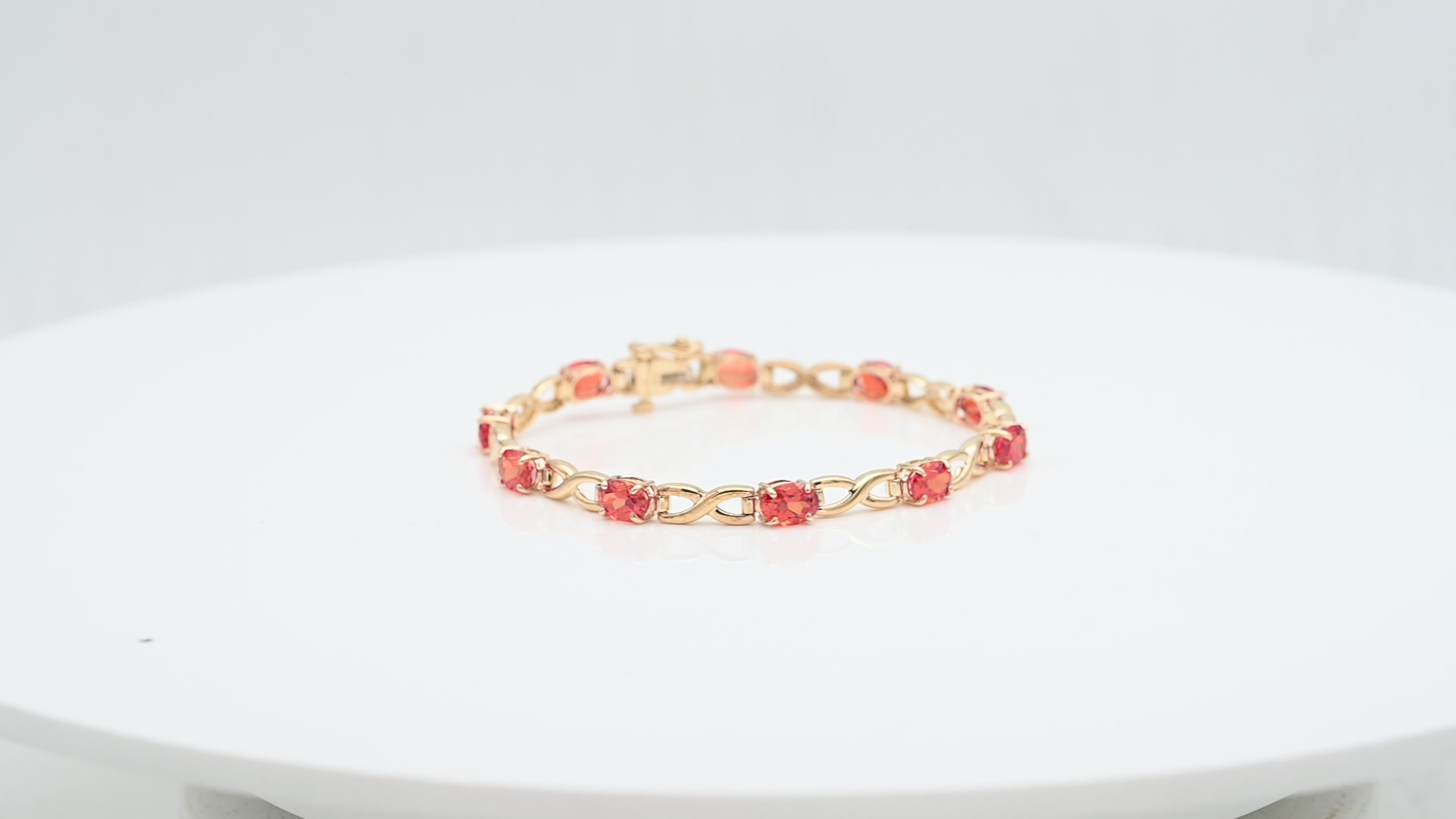 צמיד וינטאג משובץ אבני חן כתומות , זהב 14K - מק"ט 31887
