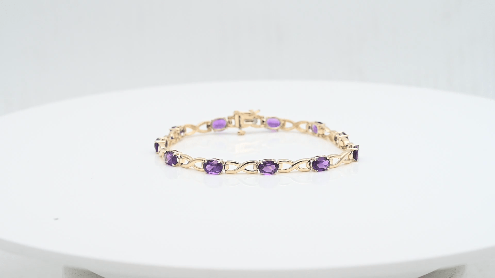 צמיד וינטאג משובץ אמטיסט , זהב 14K - מק"ט 31888