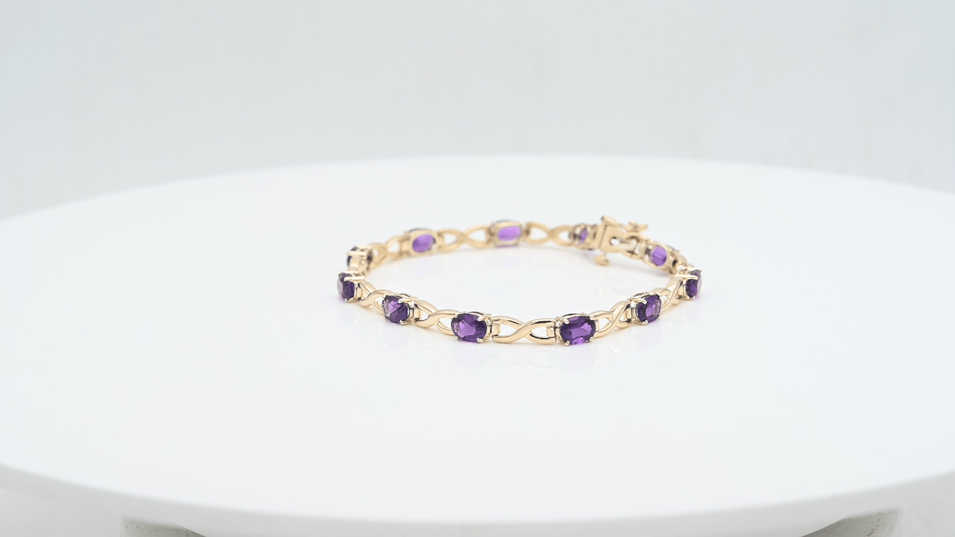 צמיד וינטאג משובץ אמטיסט , זהב 14K - מק"ט 31888