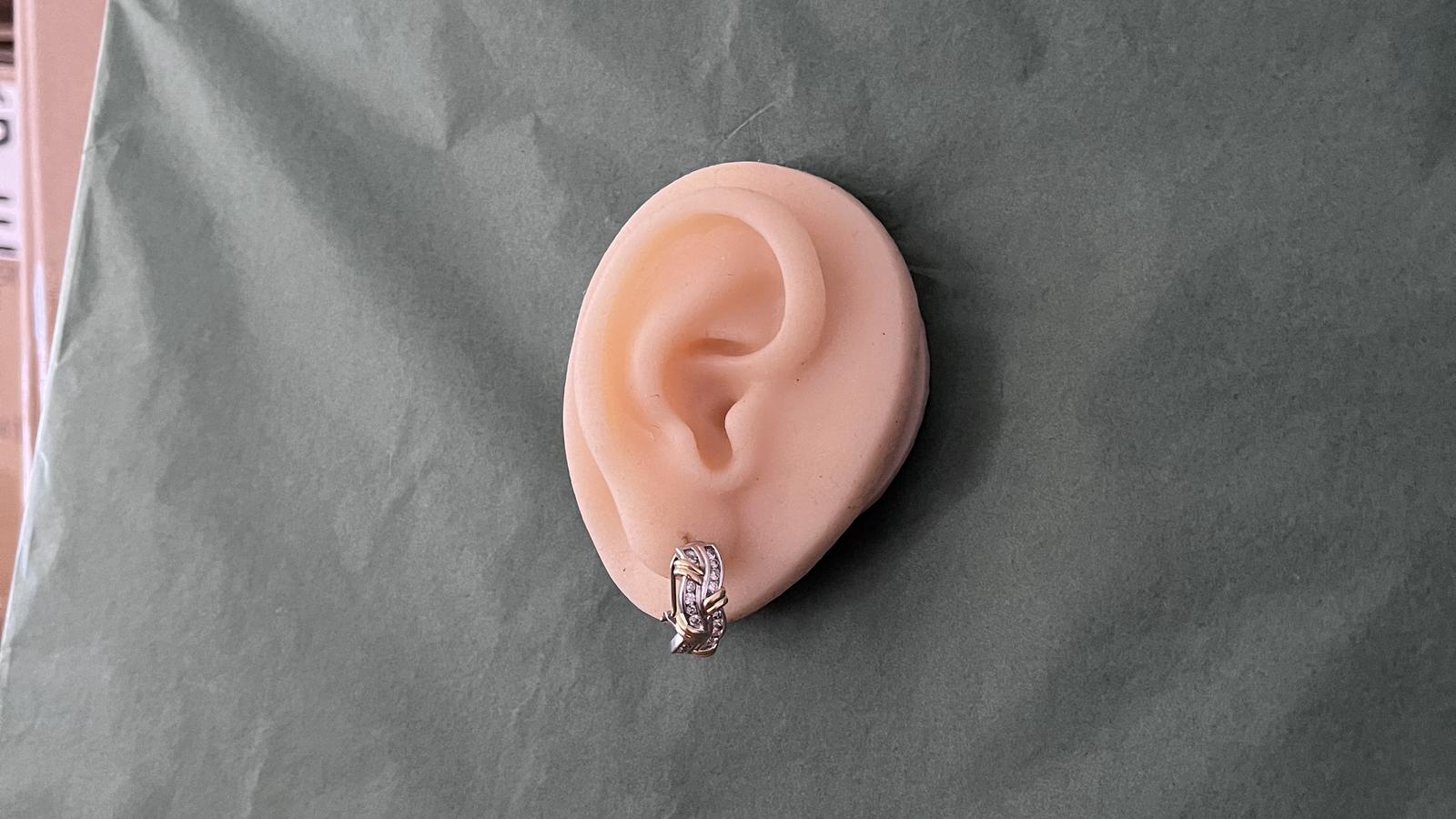 עגילי וינטאג משובצים יהלומים, זהב 14K - מק"ט 32282