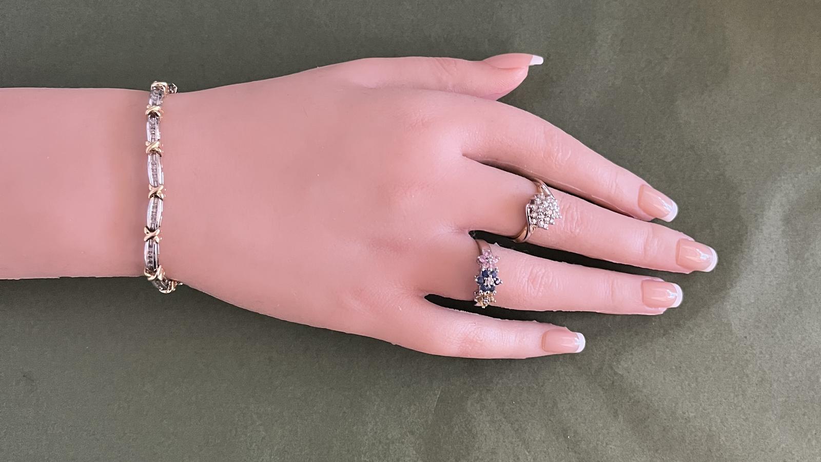 צמיד וינטג' איקסים משובץ יהלומים - מק"ט 32986, זהב 10K