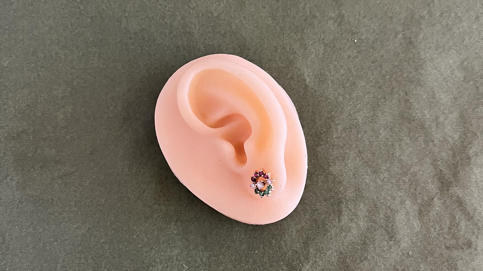 עגילי סוליטר, זהב 14K - מק"ט 12320