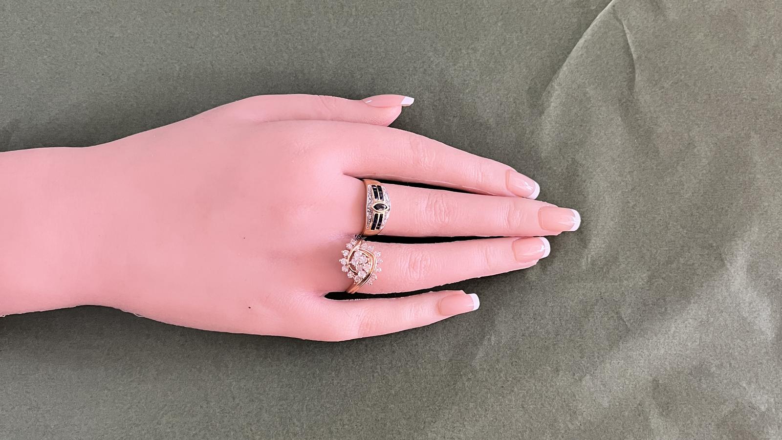 טבעת וינטג' משובצת יהלומים - מק"ט 33433, זהב 14K