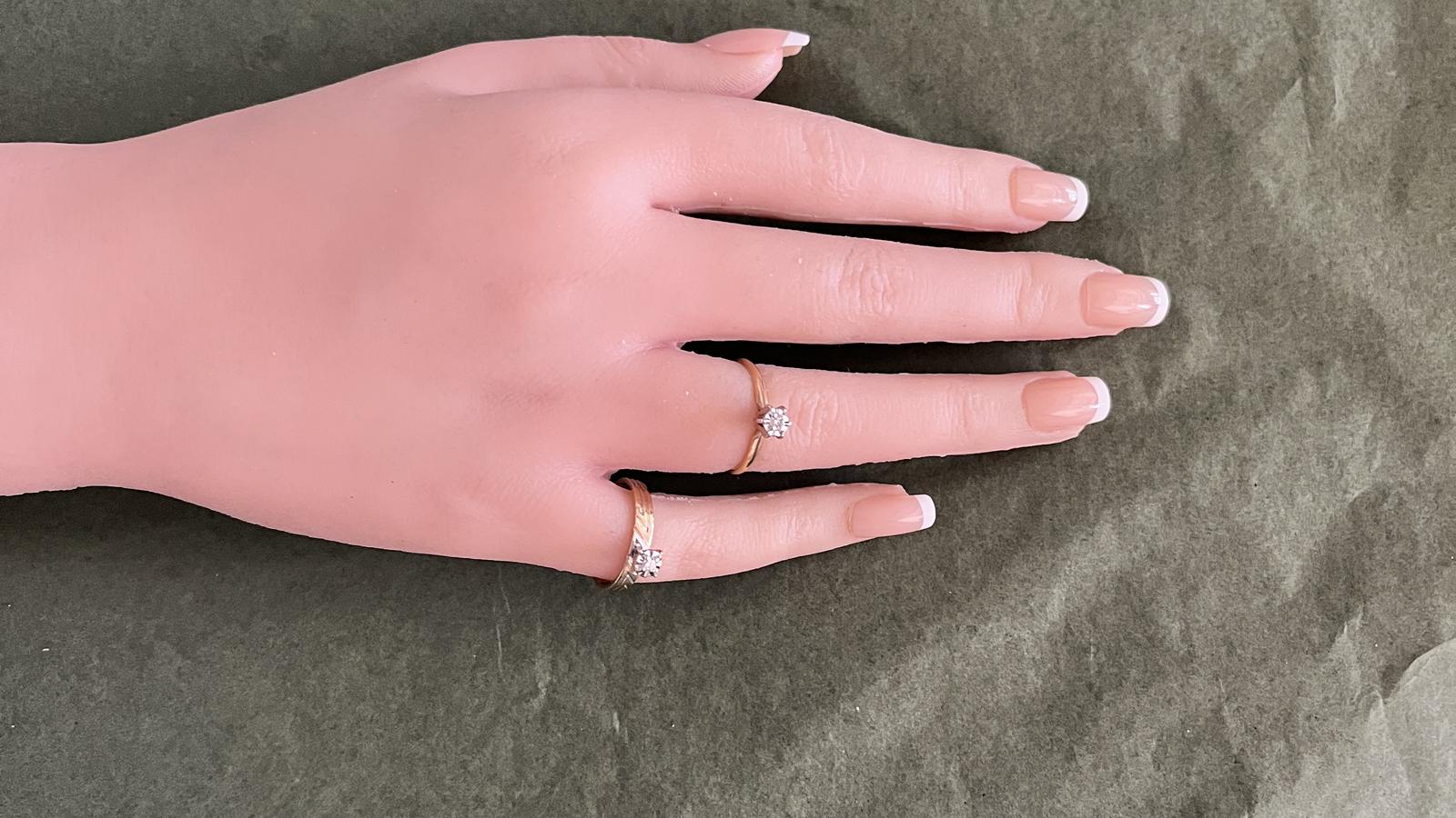 טבעת וינטאג סוליטר משובץ יהלום - מק"ט 33830, זהב 10K