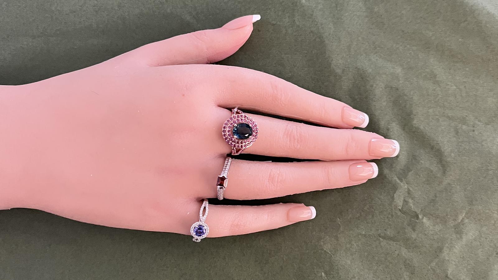 טבעת וינטג' משובצת גרנט ויהלומים - מק"ט 60624, זהב 14K