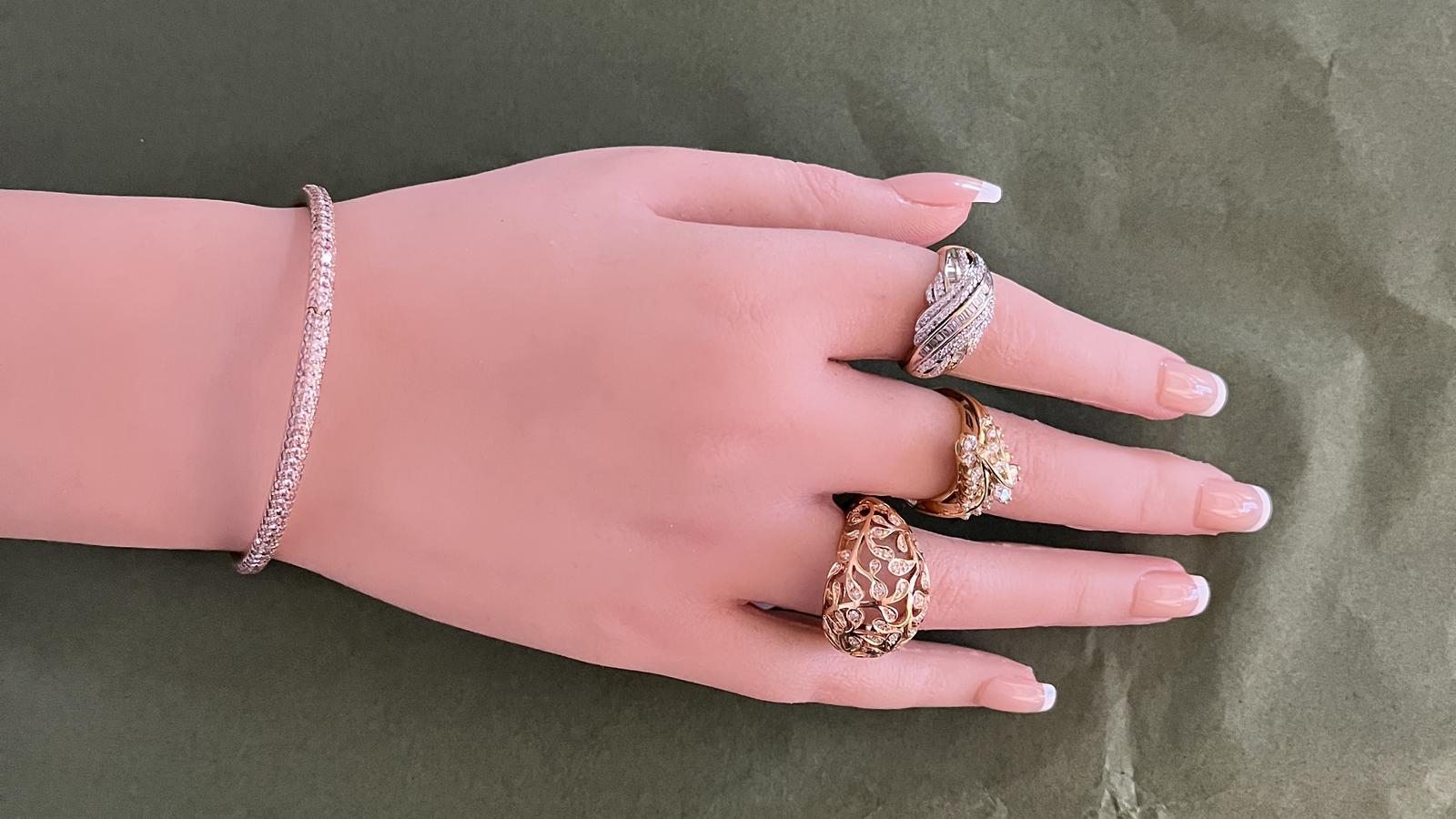 טבעת וינטג' משובצת יהלומים - מק"ט 60740, זהב 18K