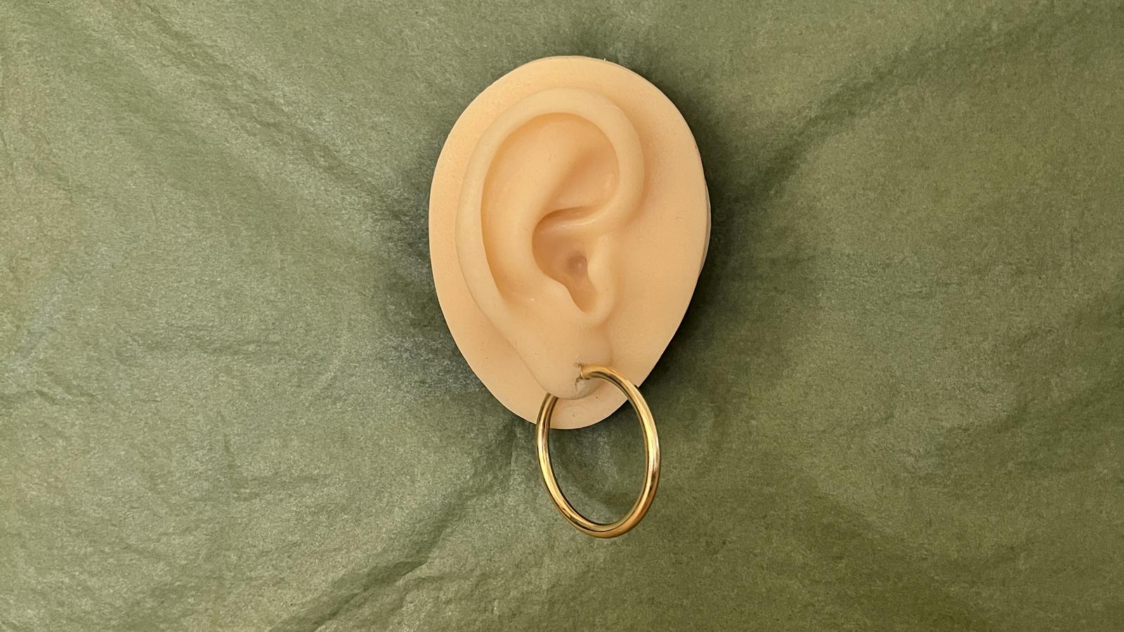 עגיל חישוק בודד בקוטר 3.5 ס"מ - מק"ט 51550, זהב 14K