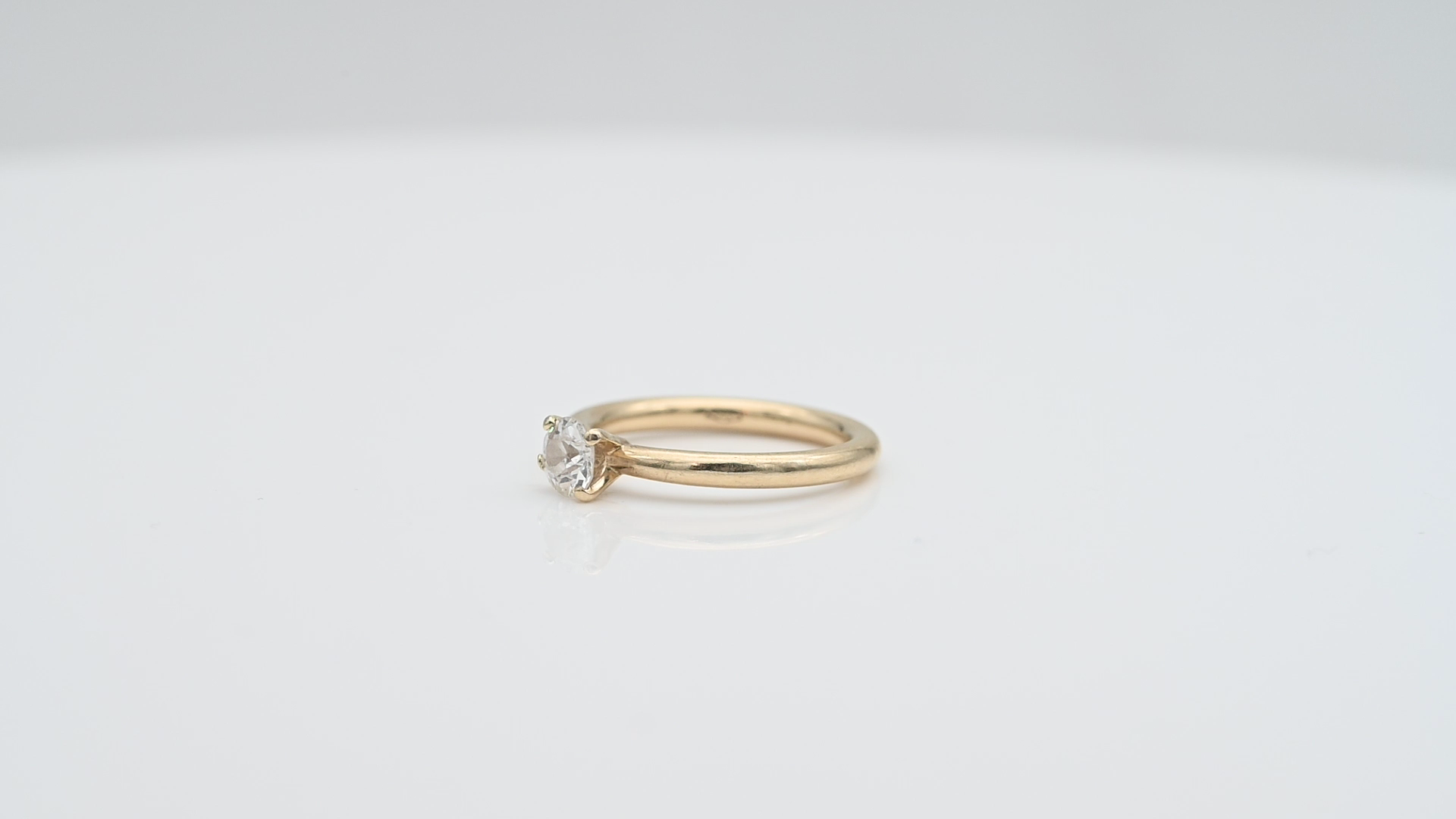 טבעת סוליטר משובצת יהלום בחיתוך OLD CUT - מק"ט 51629, זהב 14K