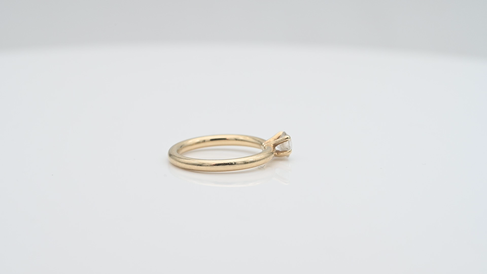 טבעת סוליטר משובצת יהלום בחיתוך OLD CUT - מק"ט 51629, זהב 14K