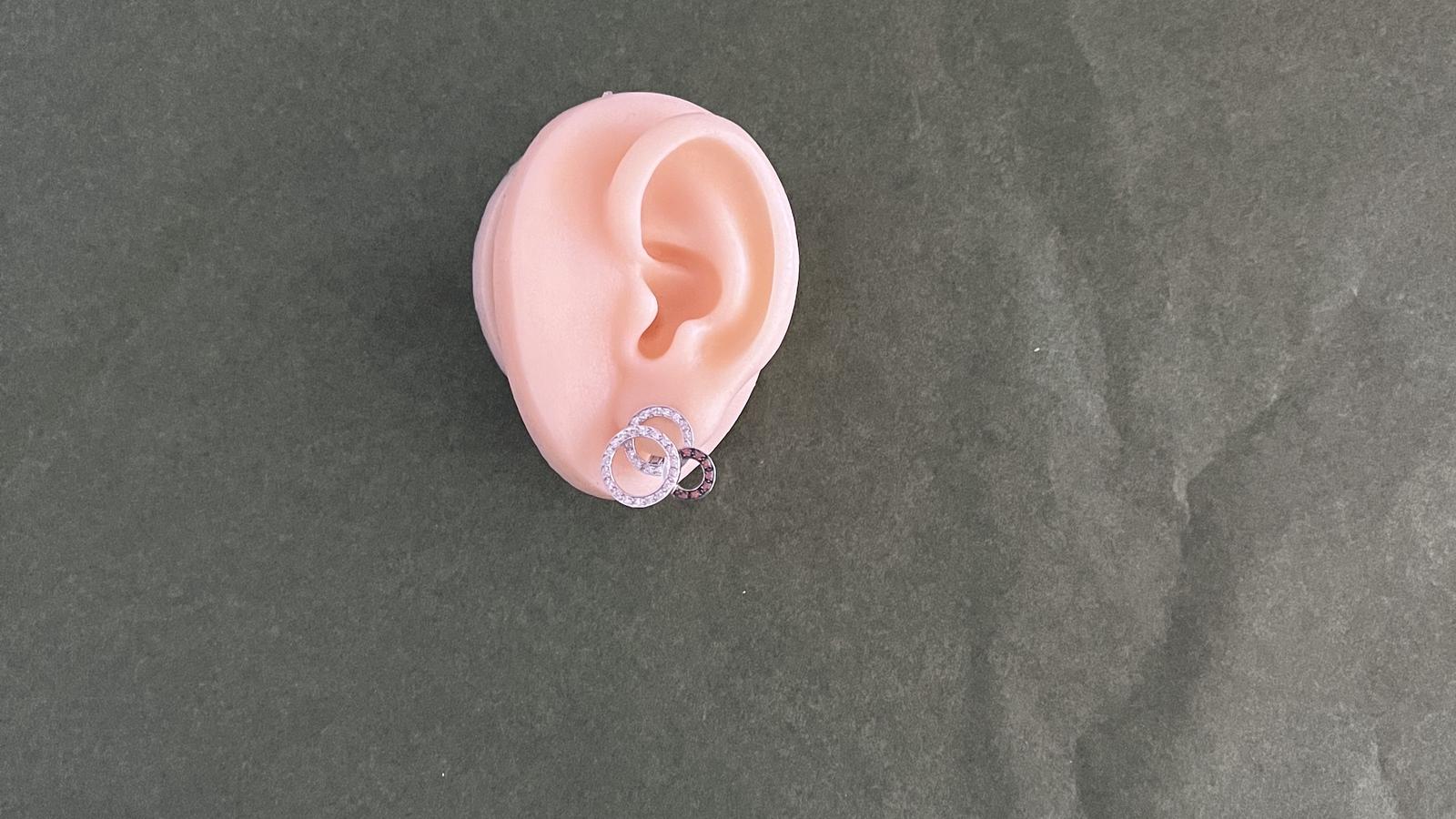 עגילים זהב ויהלומים מספר 6019