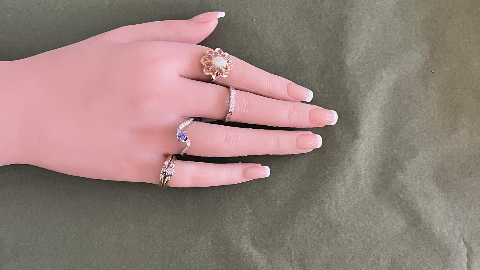 טבעת וינטג' משובצת טנזנייט ויהלומים - מק"ט 60799, זהב 14K