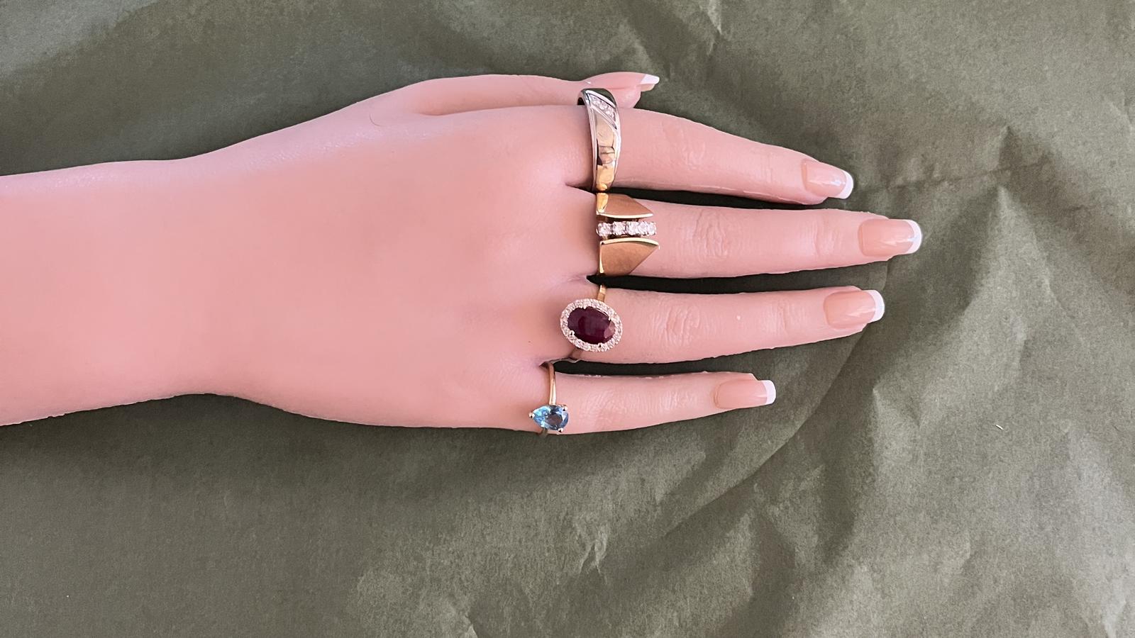 טבעת וינטאג רחבה משובצת יהלומים, במידה גדולה מאוד - מק"ט 61180, זהב 10K