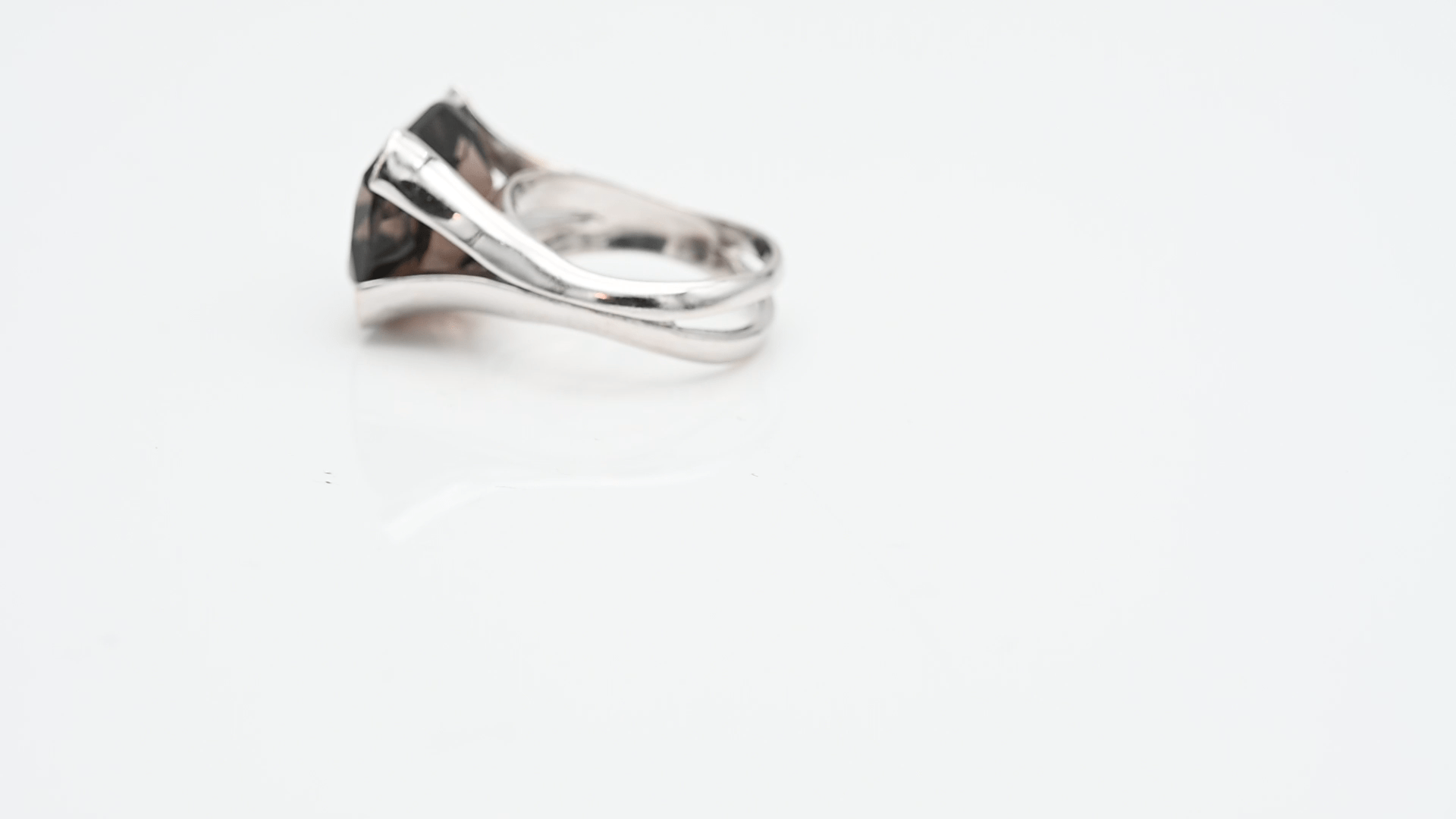 טבעת וינטאג משובצת סמוקי טופז ויהלומים, זהב 14K - מק"ט 11869