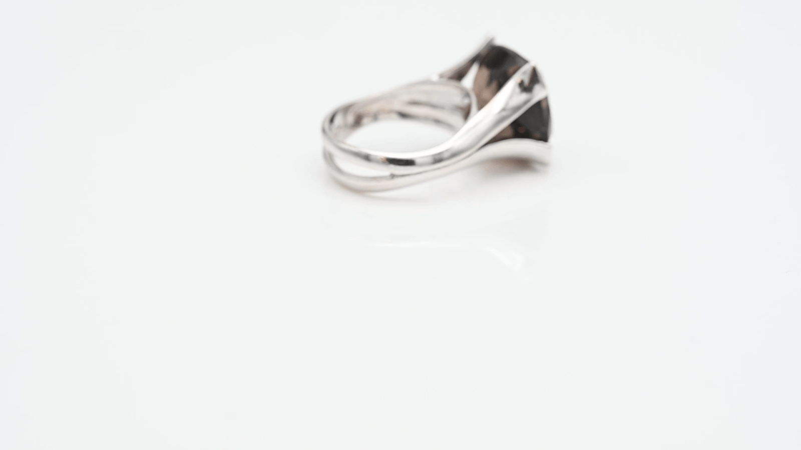 טבעת וינטאג משובצת סמוקי טופז ויהלומים, זהב 14K - מק"ט 11869