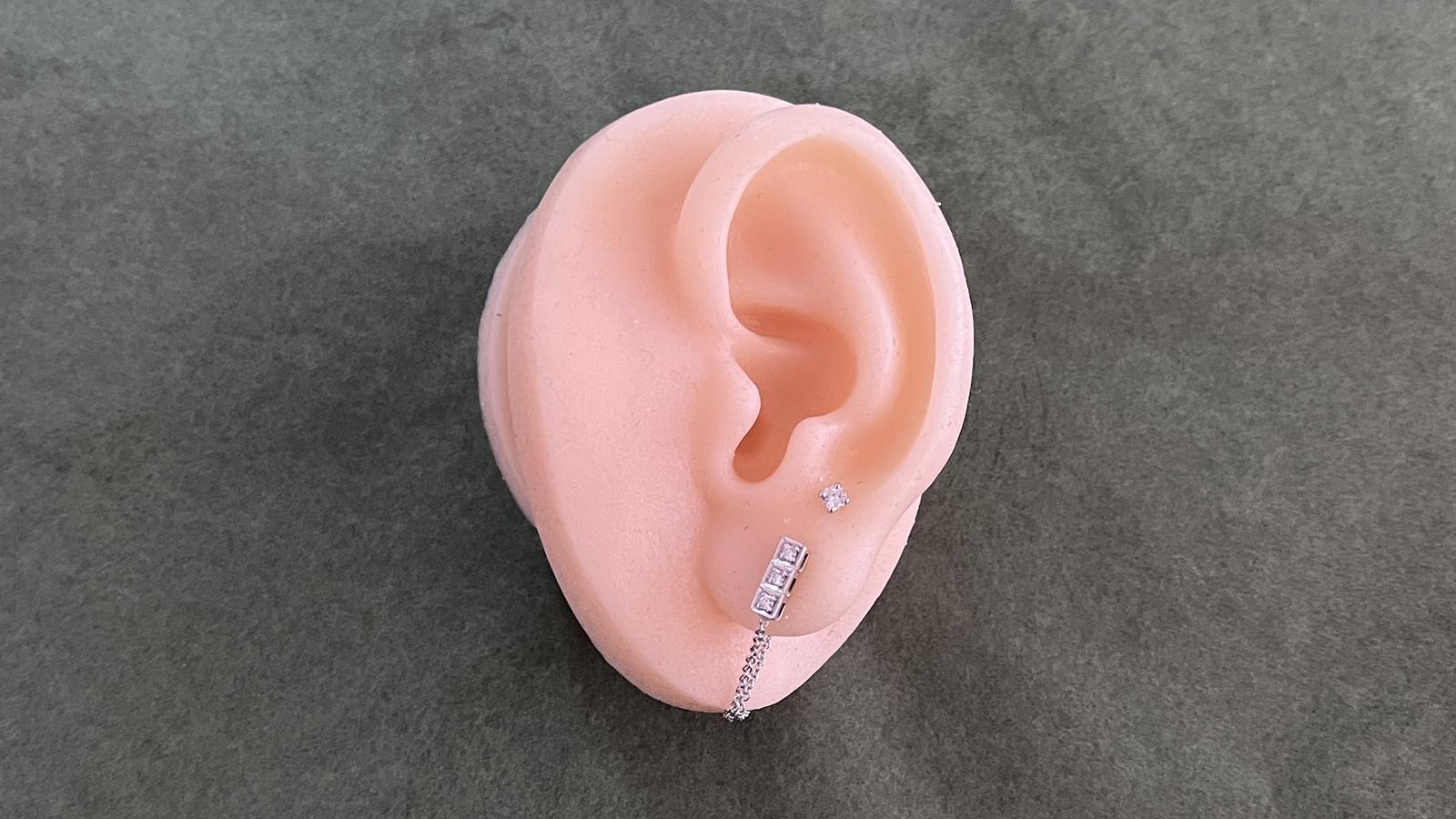 עגילי סוליטר, זהב 14K - מק"ט 12320