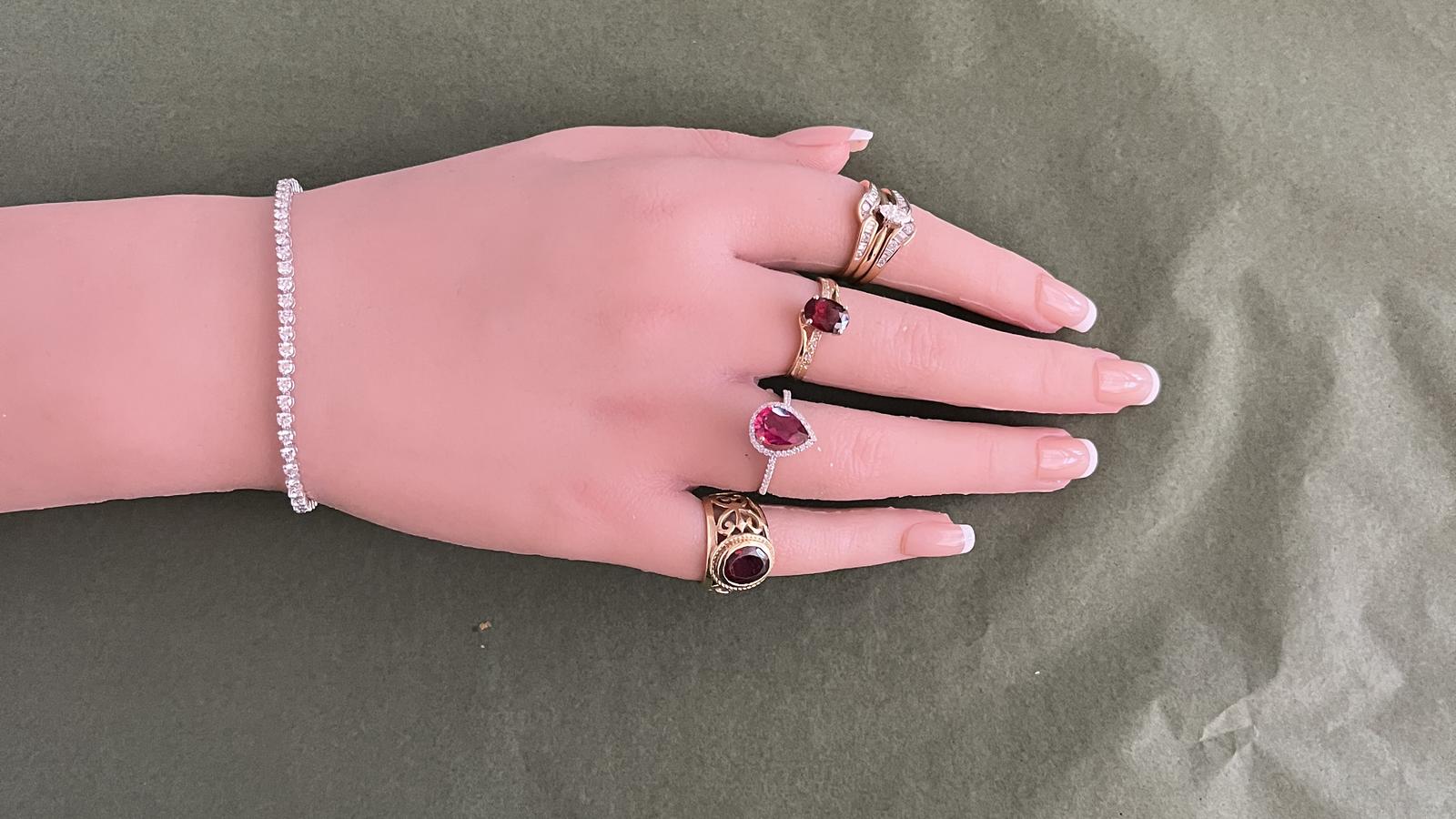 טבעת וינטאג משובצת טורמלין ורוד ויהלומים - מק"ט 13507, זהב 18K