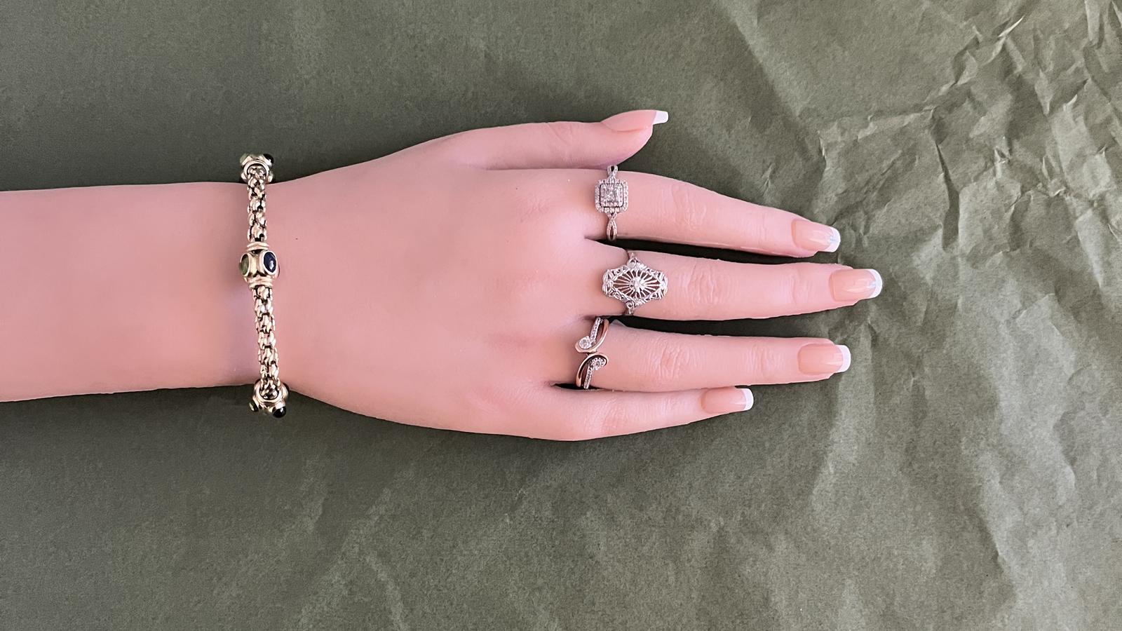 טבעת וינטג' זהב וכסף משובצת יהלומים - מק"ט 32848, זהב 10 קארט וכסף