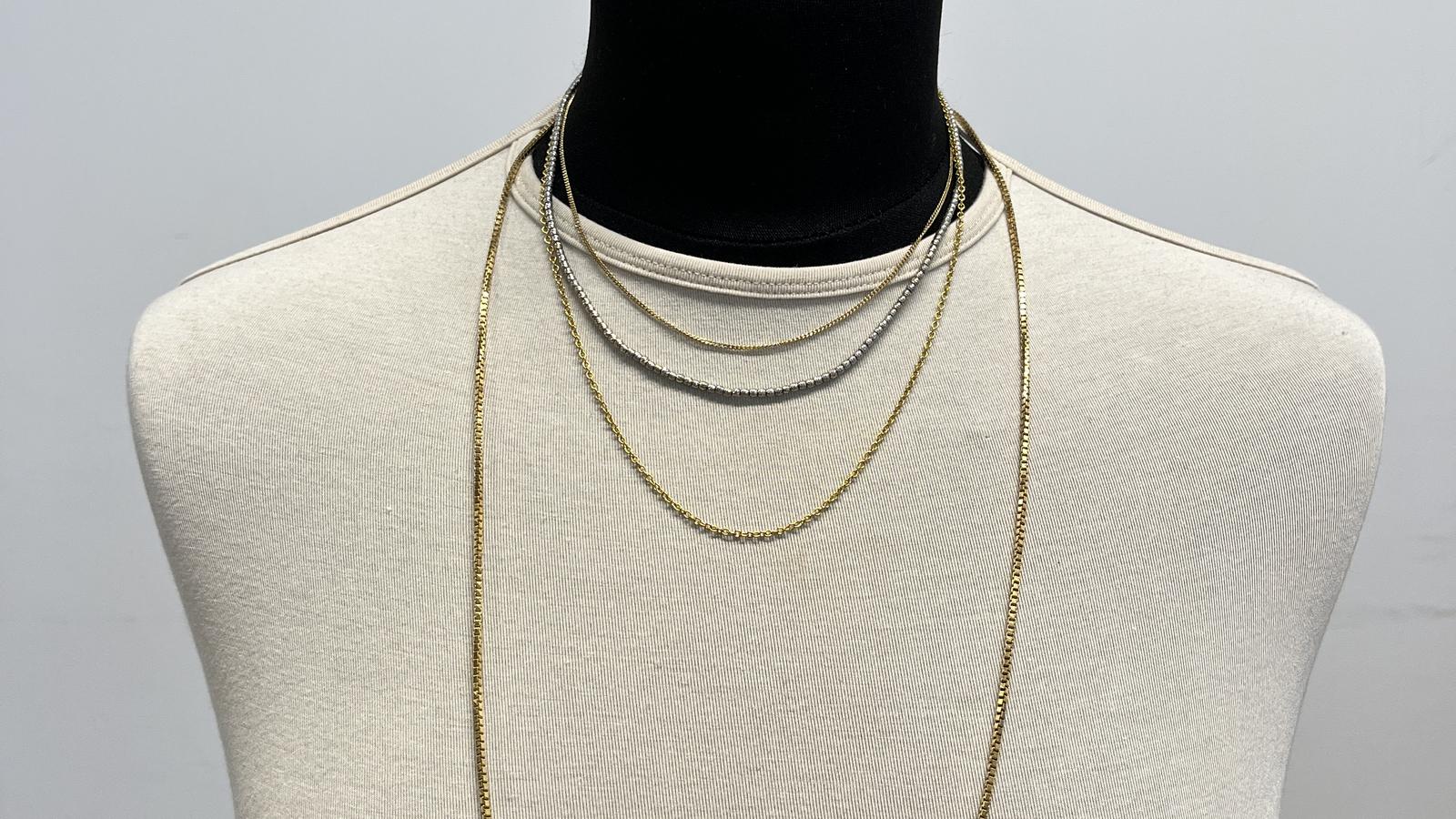 שרשרת כדורים עם חיתוכי לייזר בעובי 2.4 מ"מ - מק"ט 13964, זהב 14K