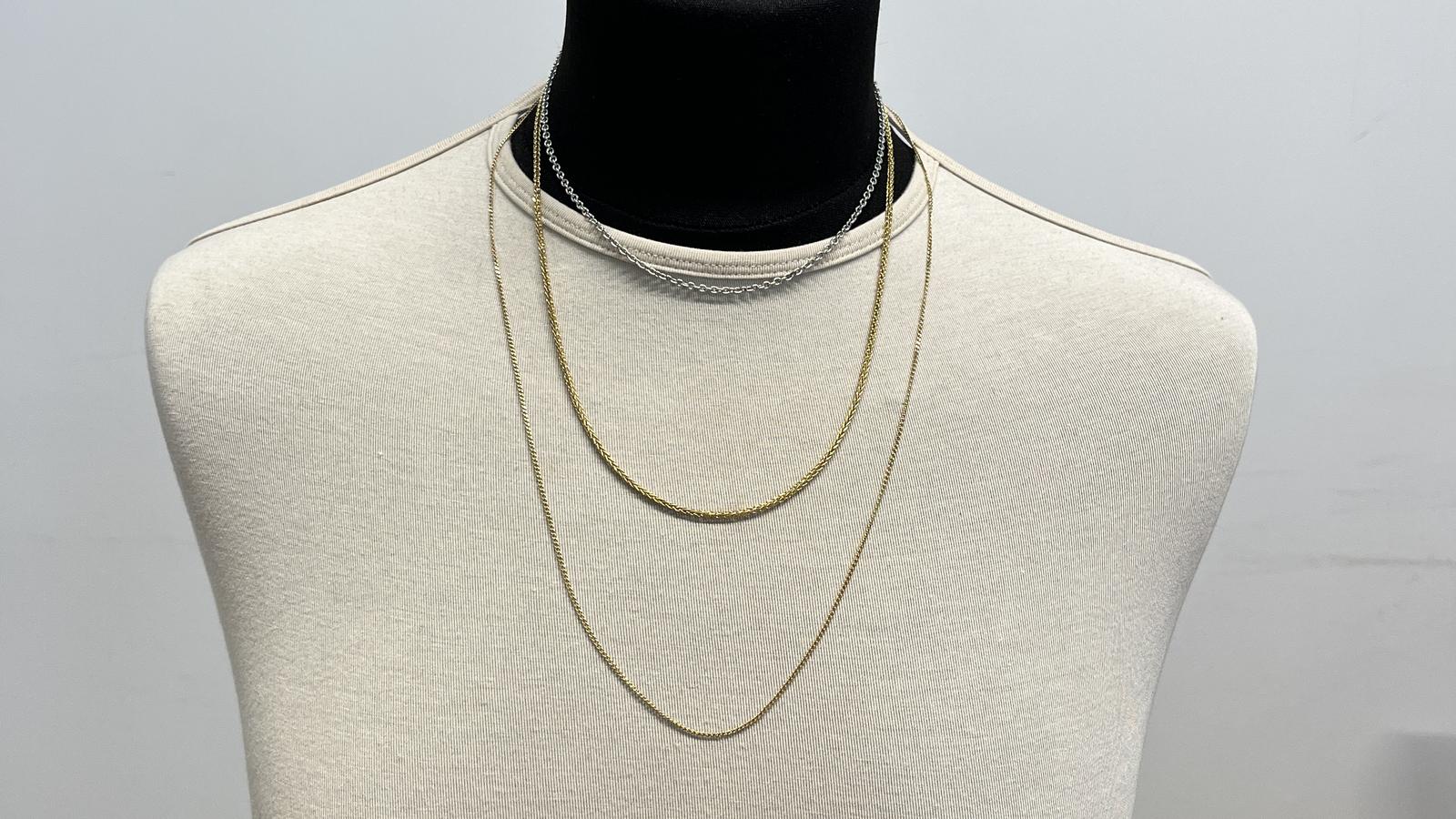 שרשרת זהב קצרה, חוליות עגולות ברוחב 1.55 מ"מ - מק"ט 13974, זהב 14K