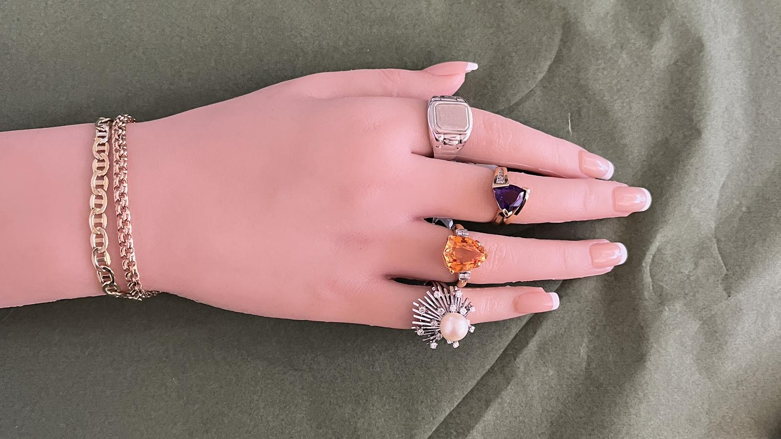 טבעת וינטג' משובצת אמטיסט ויהלומים - מק"ט 33199, זהב 14K