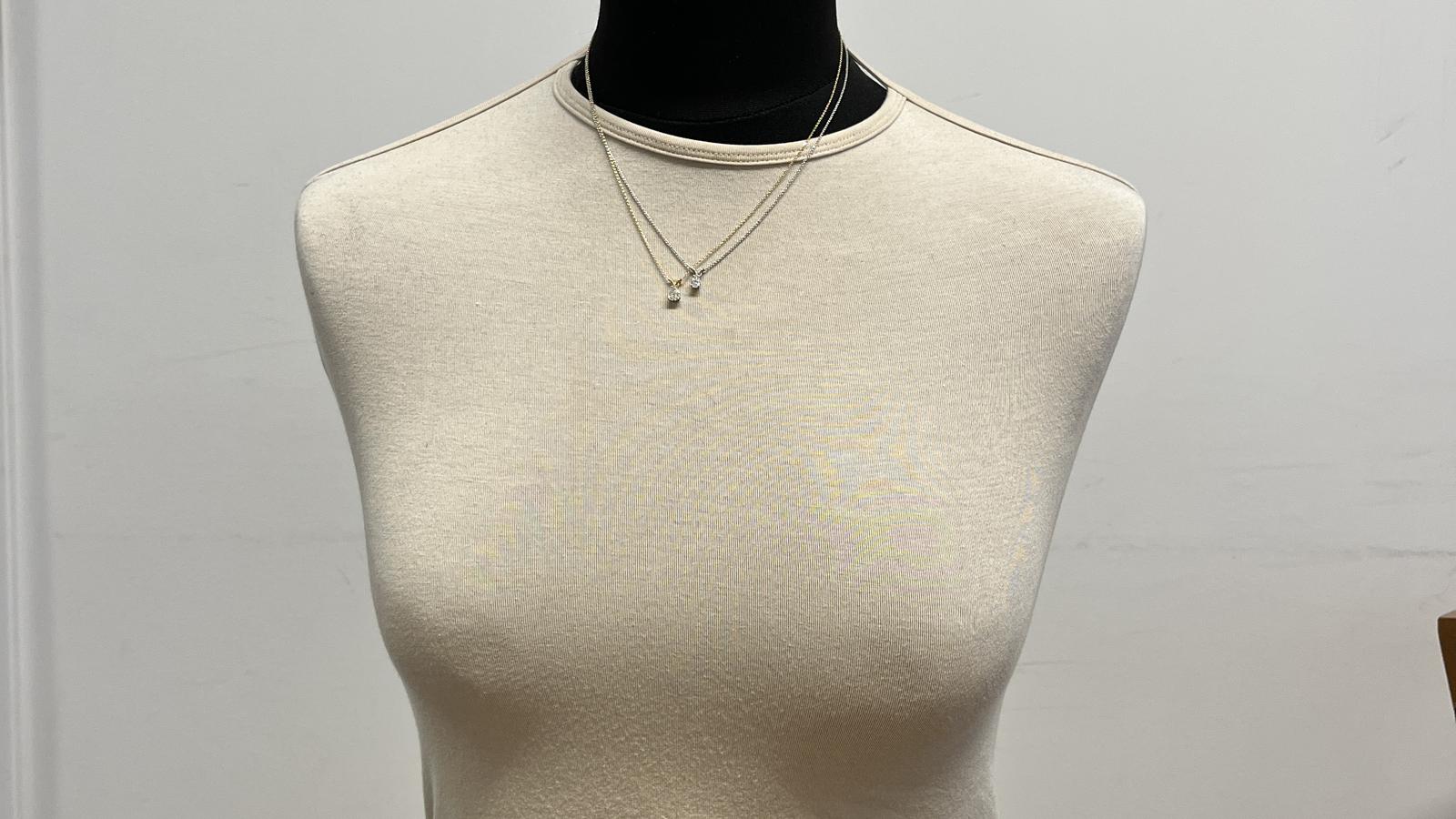 תליון סוליטר משובץ יהלום בחיתוך טיפה, כולל שרשרת - מק"ט 14258, זהב 14K