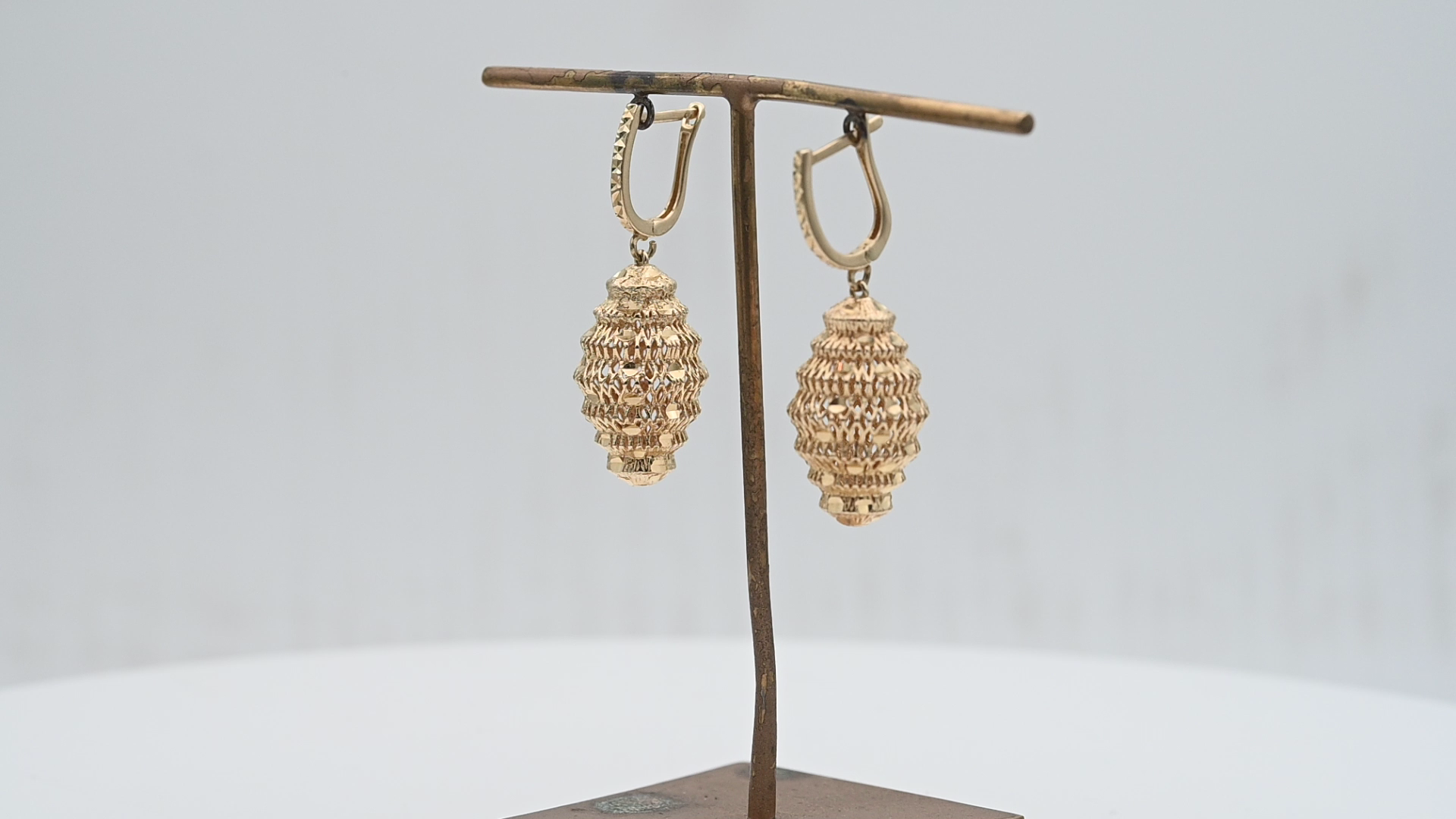 עגילי וינטג' תלויים - מק"ט 14319, זהב 14K