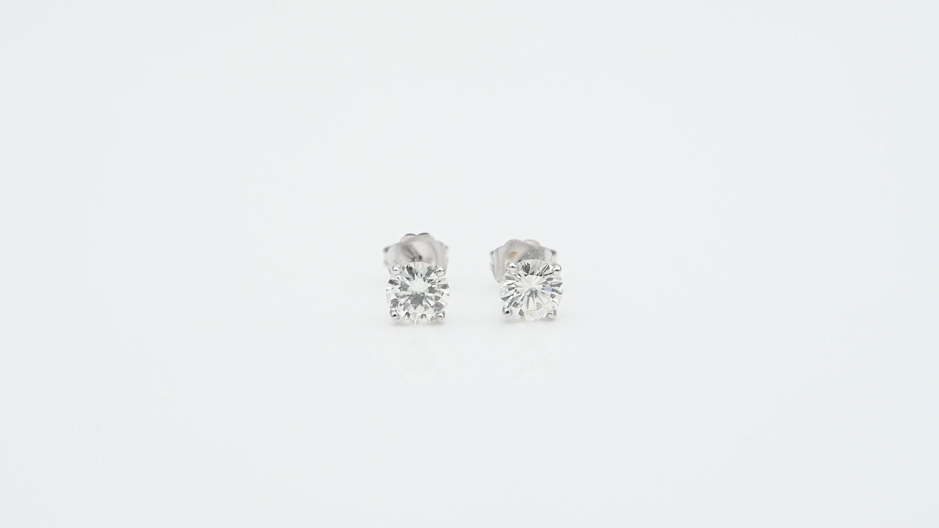 עגילי סוליטר משובצים יהלומים - מק"ט 14816, זהב 14K