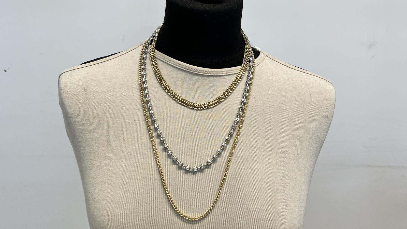 שרשרת כדורים מרוקעים איטלקית ברוחב 6 מ"מ - מק"ט 15175, זהב 14K