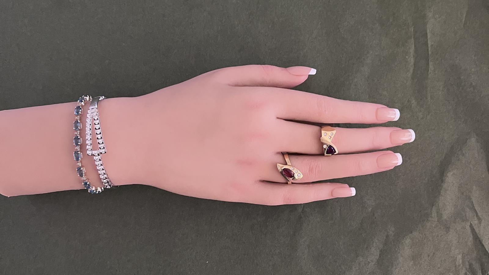 טבעת וינטאג משובצת אמטיסט ויהלומים, זהב 14K - מק"ט 31850