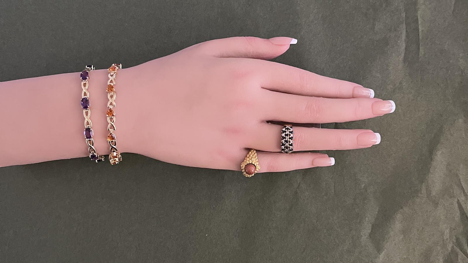 צמיד וינטאג משובץ אמטיסט , זהב 14K - מק"ט 31888