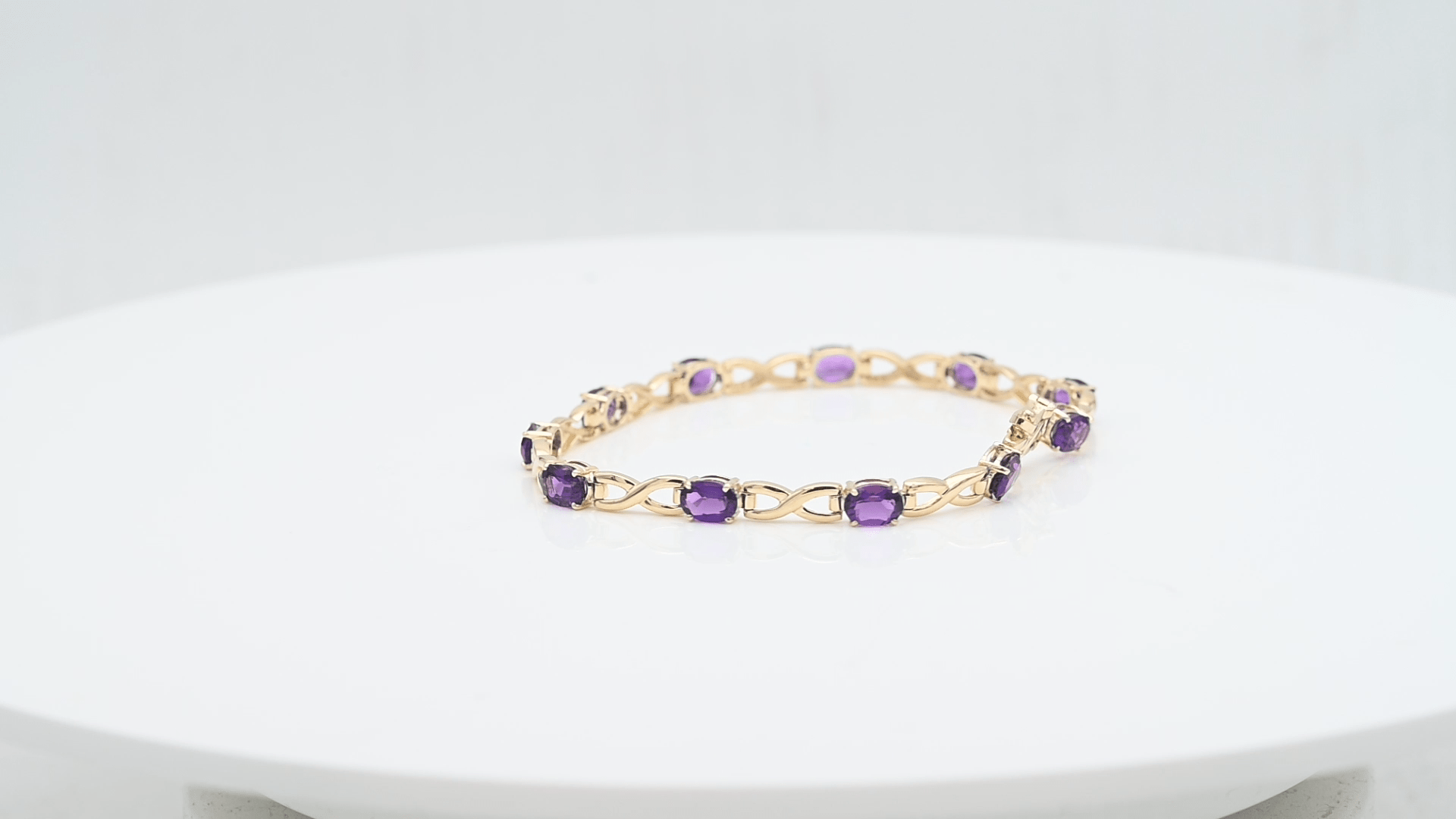 צמיד וינטאג משובץ אמטיסט , זהב 14K - מק"ט 31888