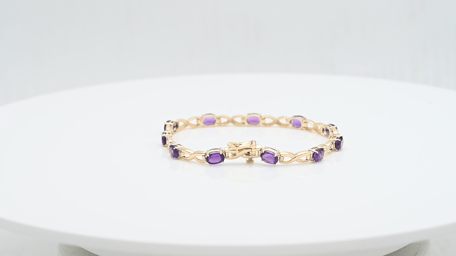 צמיד וינטאג משובץ אמטיסט , זהב 14K - מק"ט 31888