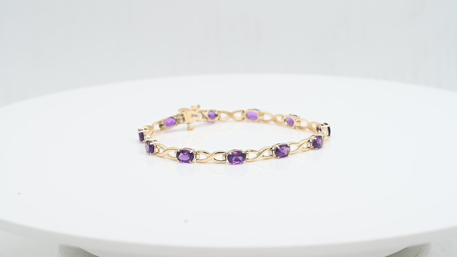 צמיד וינטאג משובץ אמטיסט , זהב 14K - מק"ט 31888