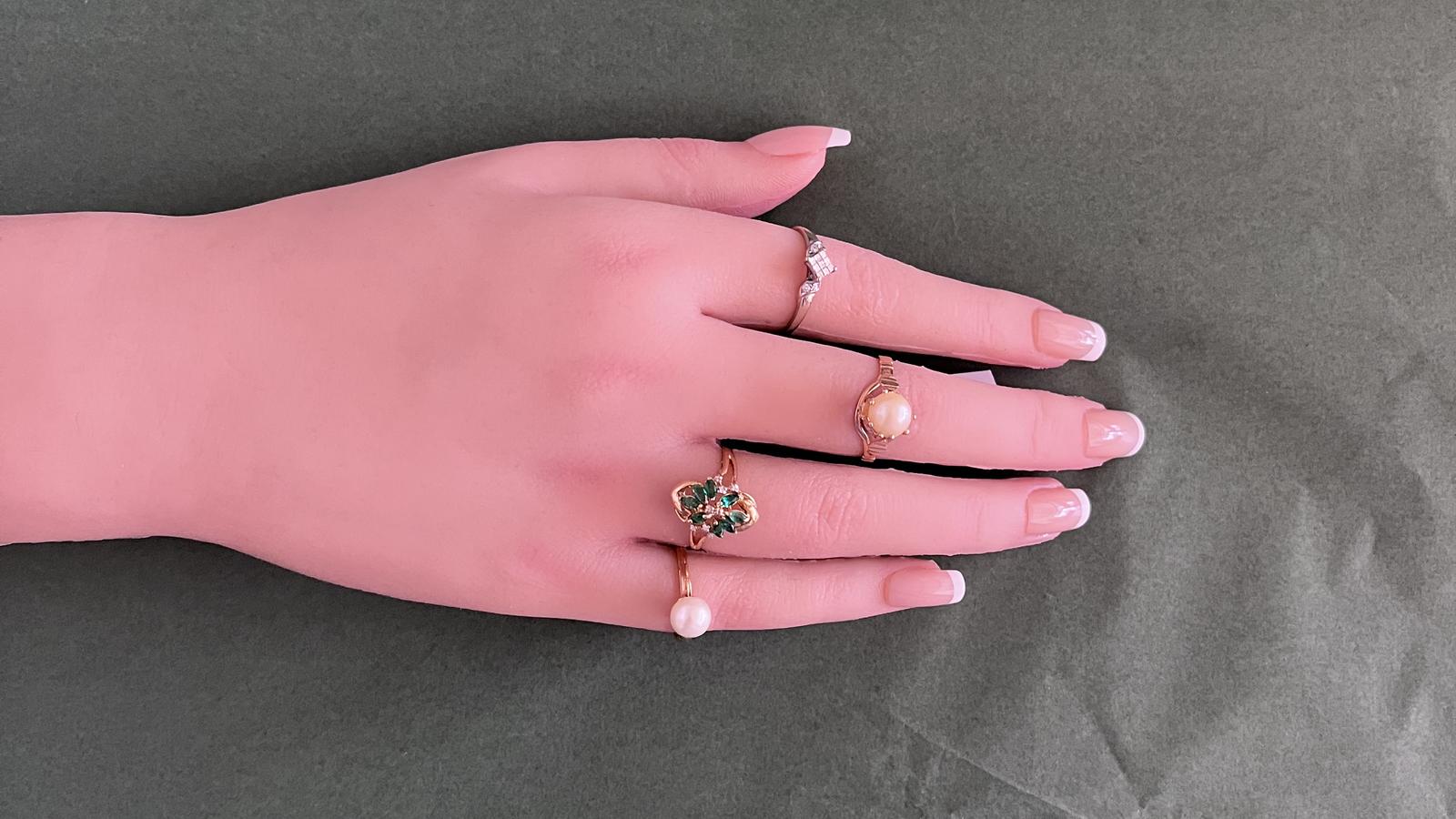 טבעת וינטאג משובצת פנינה, זהב 14K - מק"ט 50355