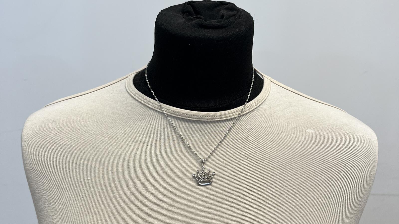 תיליון וינטאג כתר משובץ יהלומים , זהב 14K, תליון ללא שרשרת - מק"ט 32069