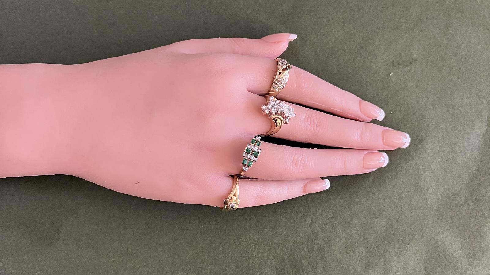 טבעת וינטג' משובצת יהלומים - מק"ט 33034, זהב 9-14K