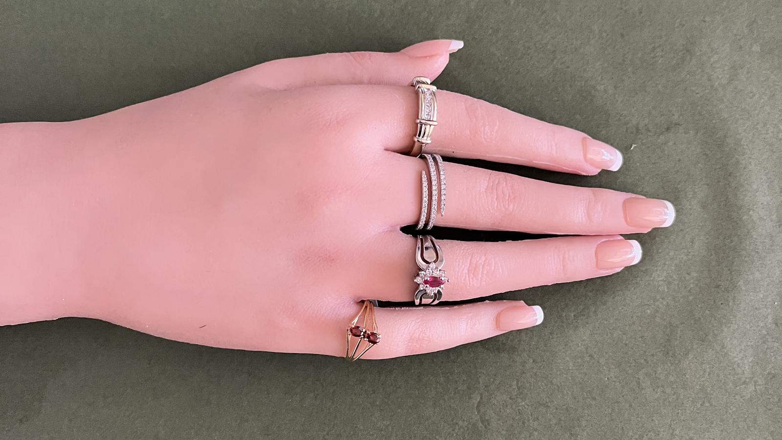 טבעת וינטג' משובצת יהלומים - מק"ט 33092, זהב 14K