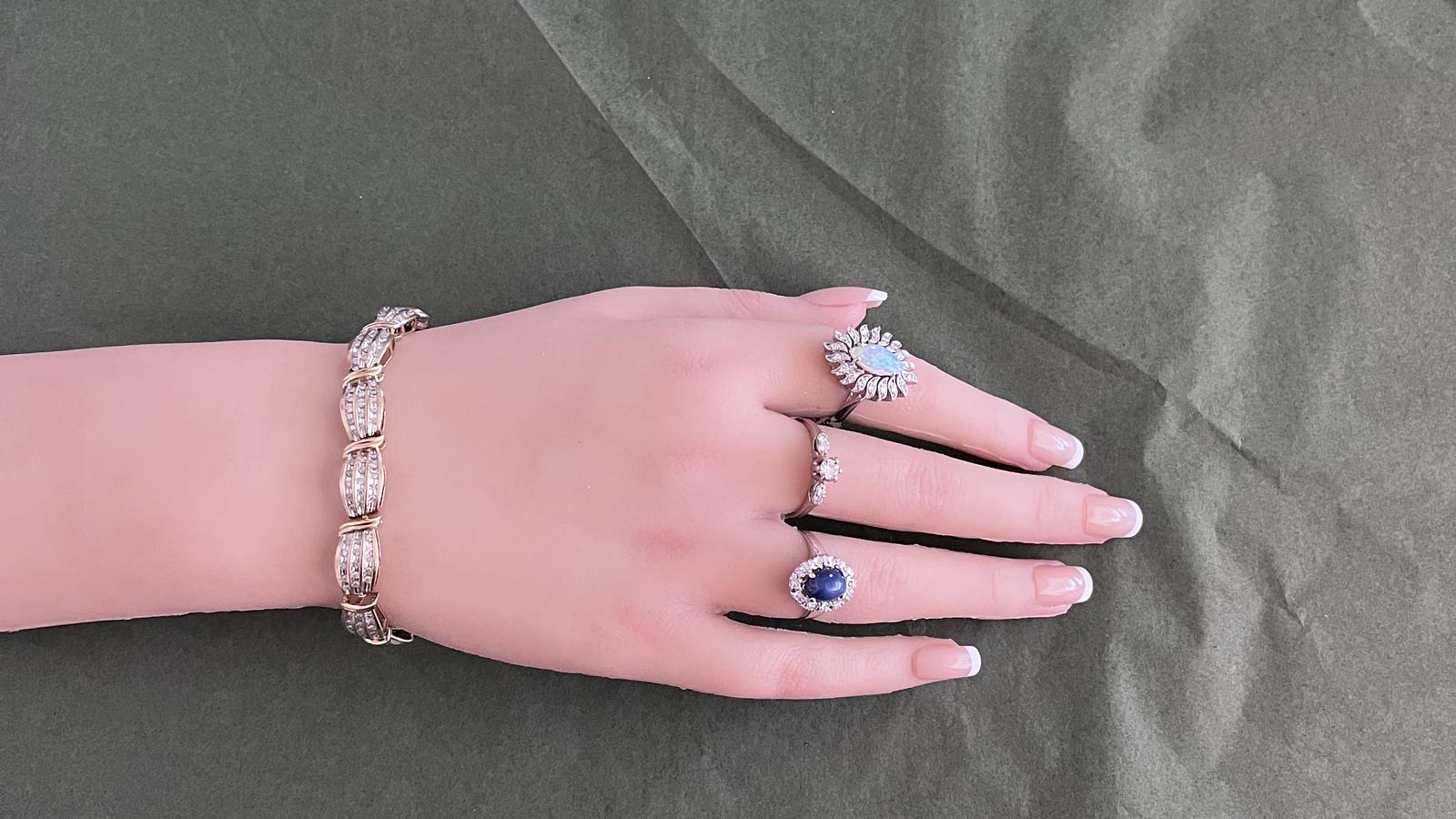 טבעת וינטאג בסגנון דיאנה משובצת סטאר ספיר ויהלומים, זהב 9-14K - מק"ט 32255