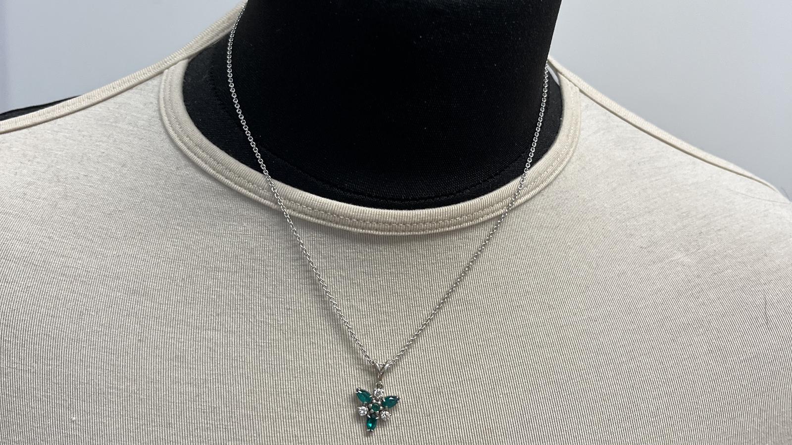 תליון וינטאג משובץ אבני צ'טהאם ויהלומים, ללא שרשרת - מק"ט 50689, זהב 14K