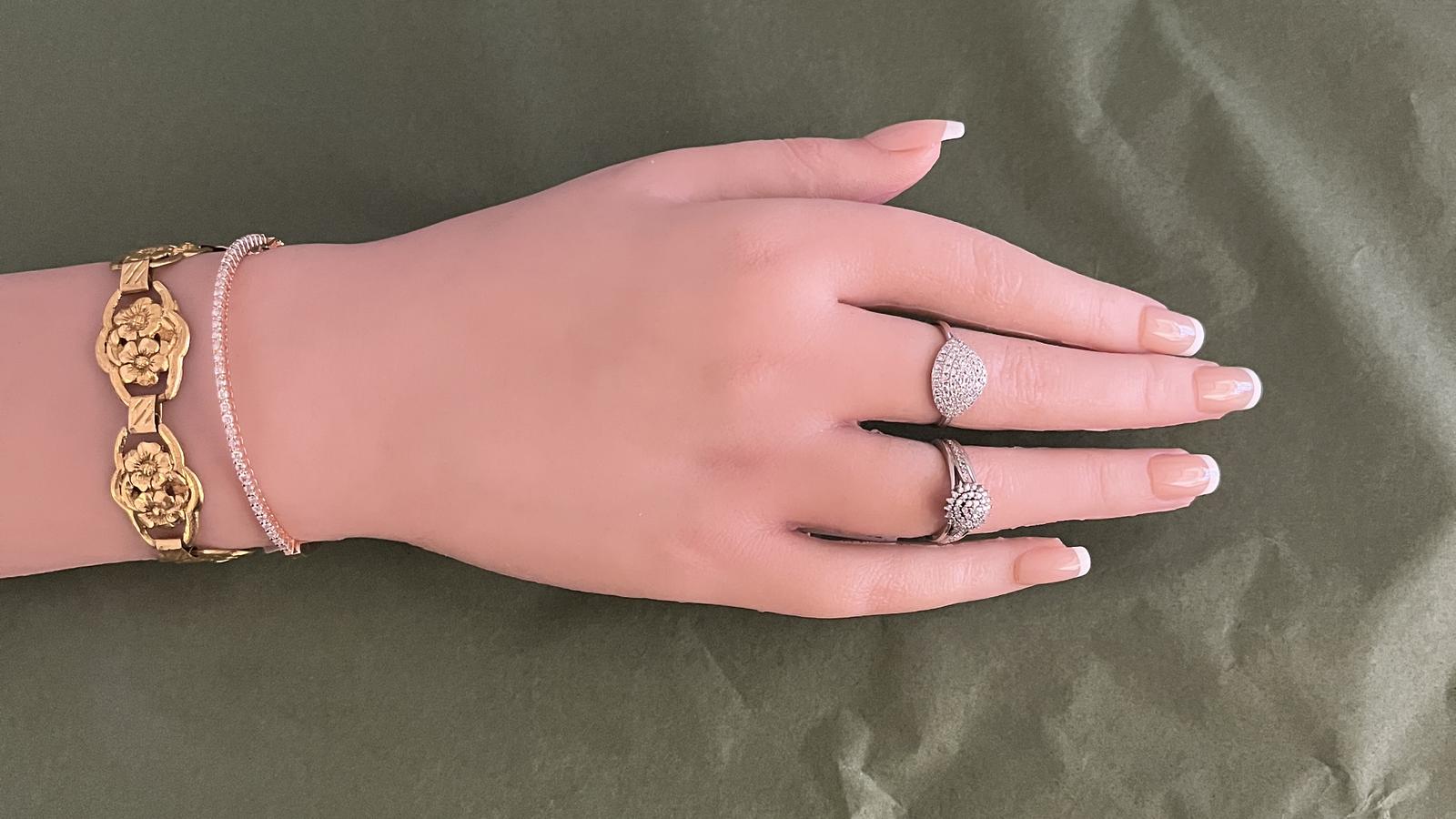 טבעת וינטג' משובצת יהלומים - מק"ט 50957, זהב 14K